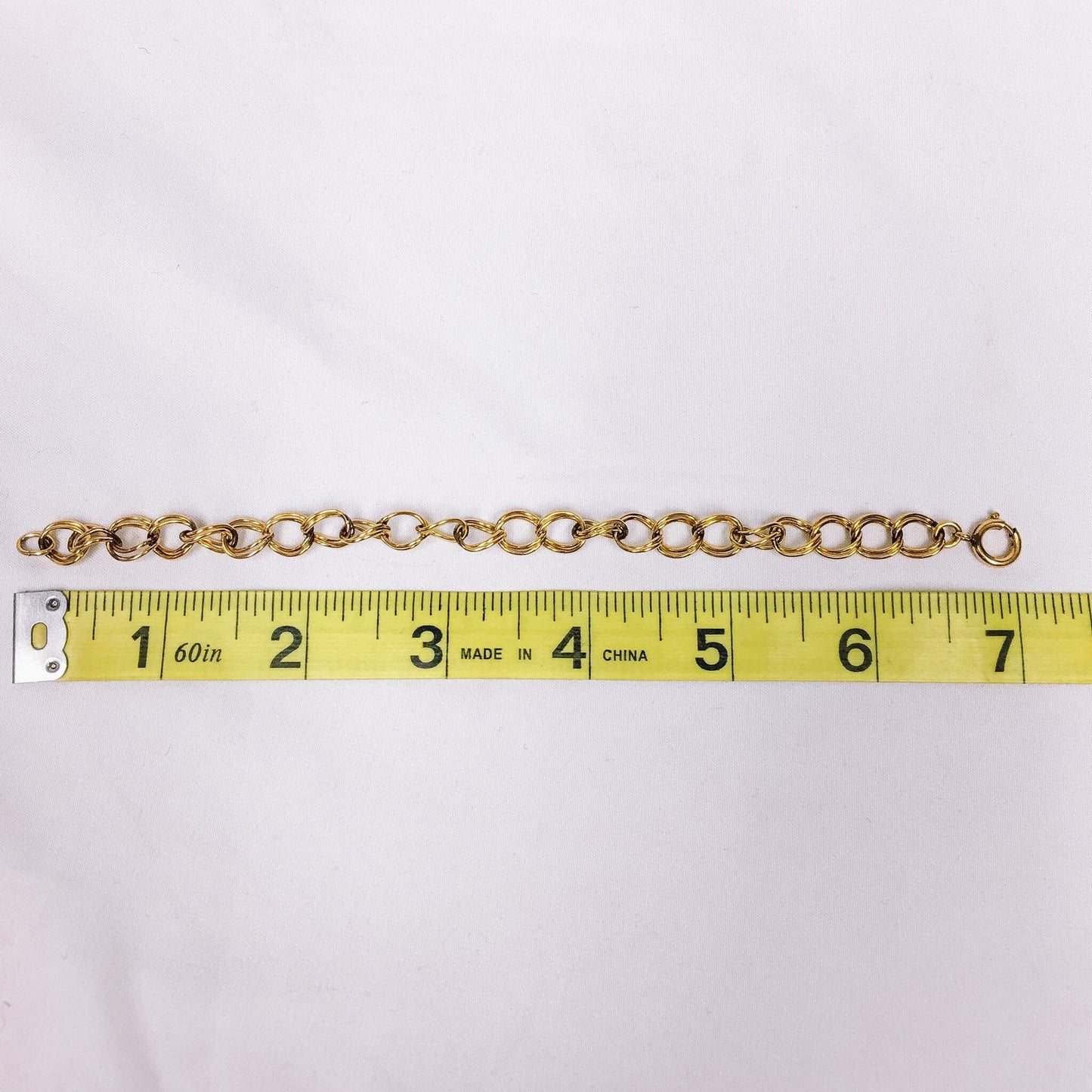 Vintage 12k Gold Filled Thin Chain Link Bracelet, Vintage Dainty Gold Filled Jewelry