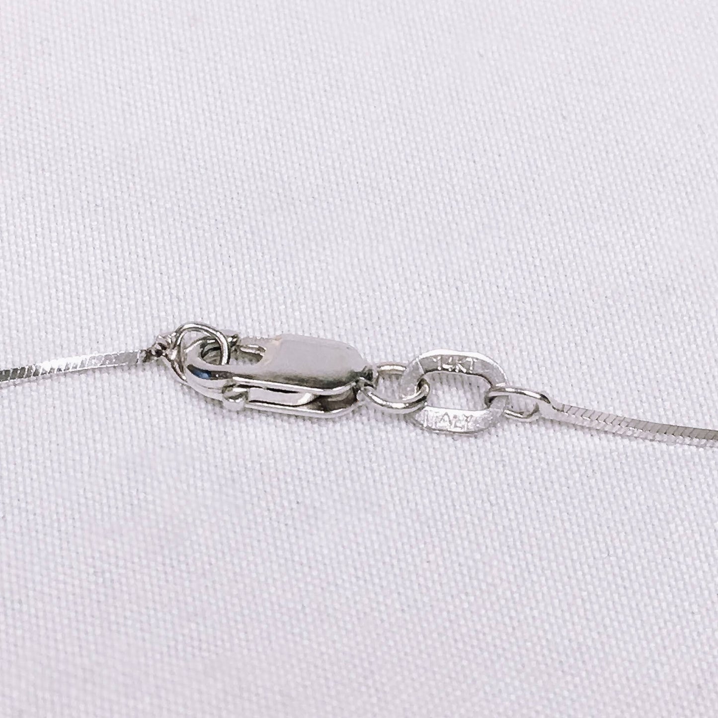 Vintage Marked Italy 14k White Gold Thin Chain Necklace, Simple Dainty Jewelry