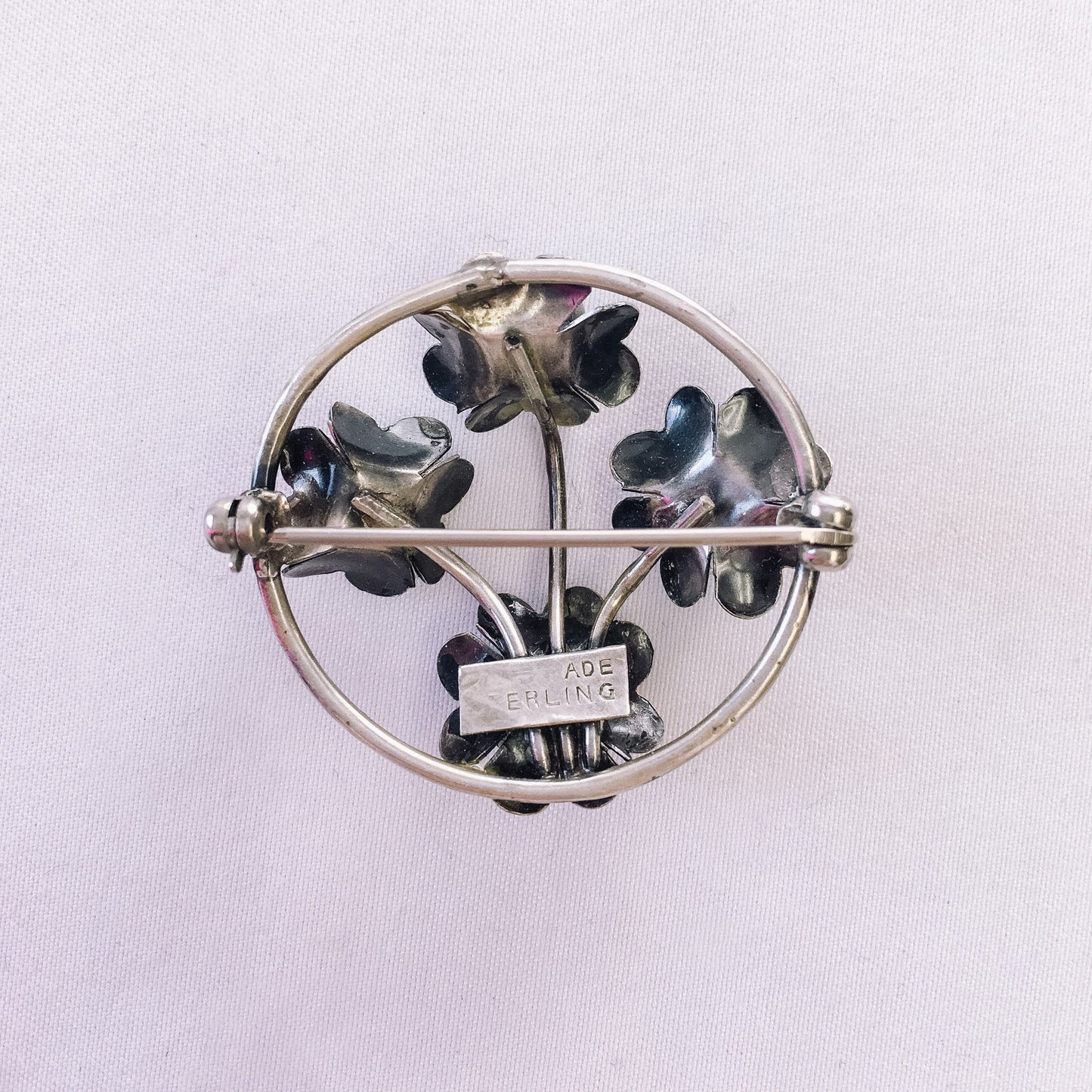 Vintage Sterling Flower Pin, Simple Sterling Pin, Possibly Scandinavian