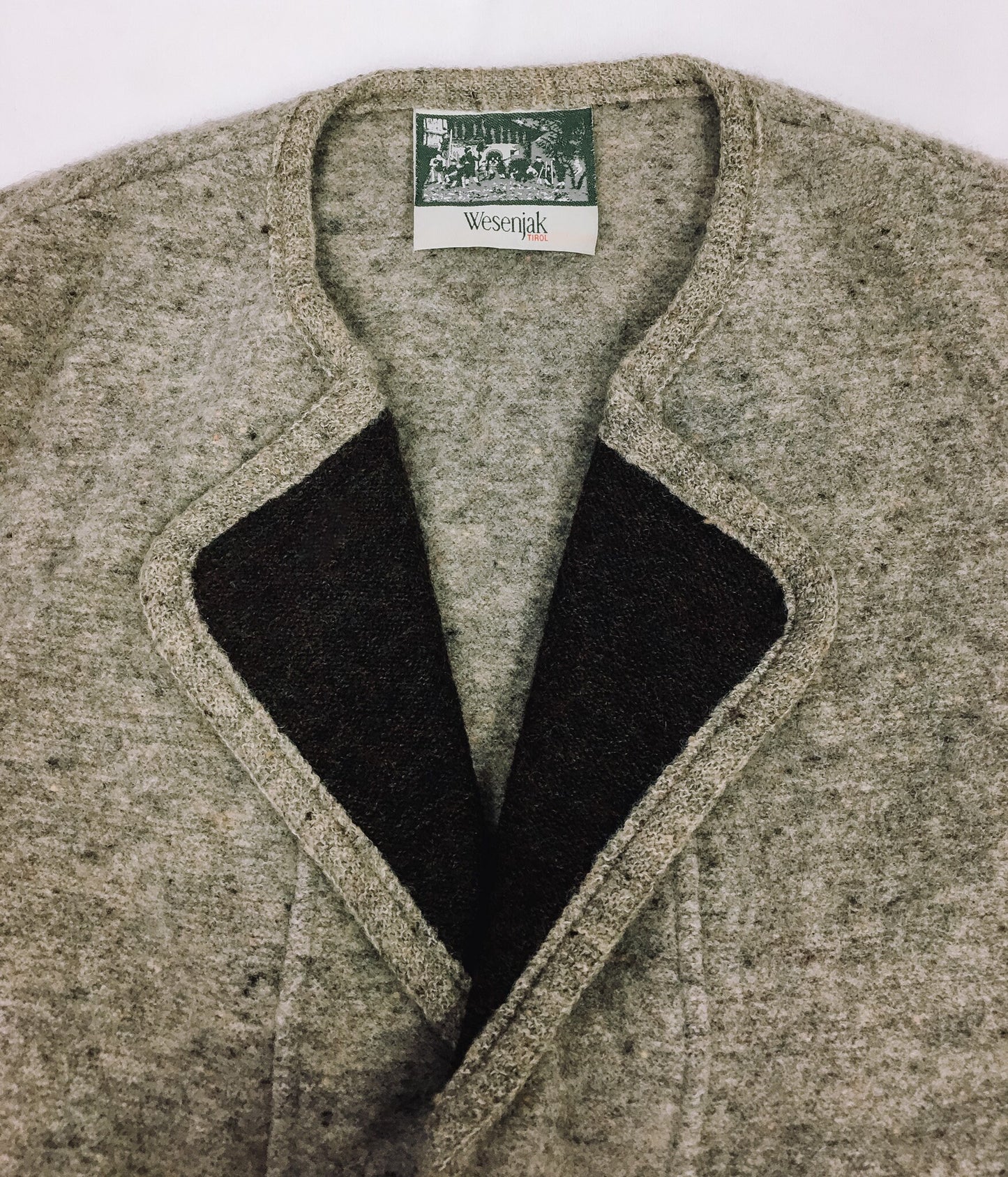 Vintage Wesenjak Tirol Pure Wool Gray Button Down Vest, Sz. 52, Made in Austria