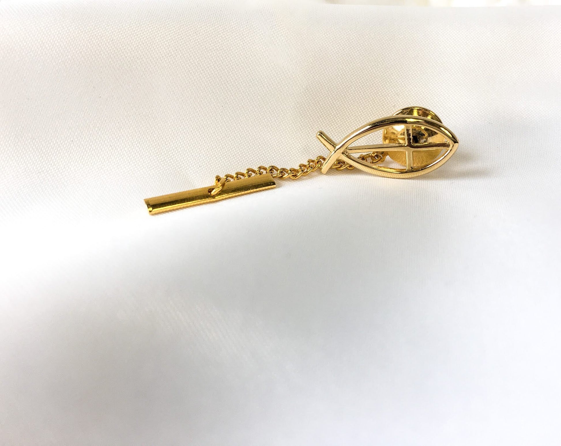 Vintage 12k Gold Filled THEDA Christian Fish, Ichthys, Tie Tack