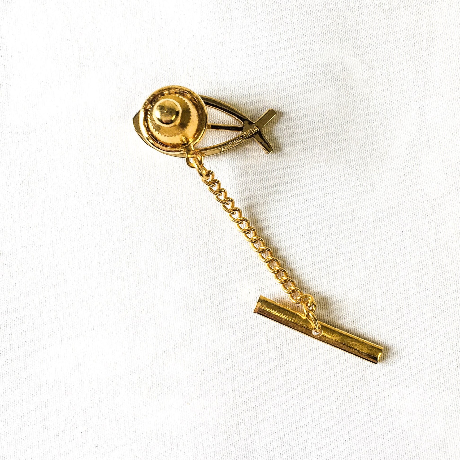 Vintage 12k Gold Filled THEDA Christian Fish, Ichthys, Tie Tack