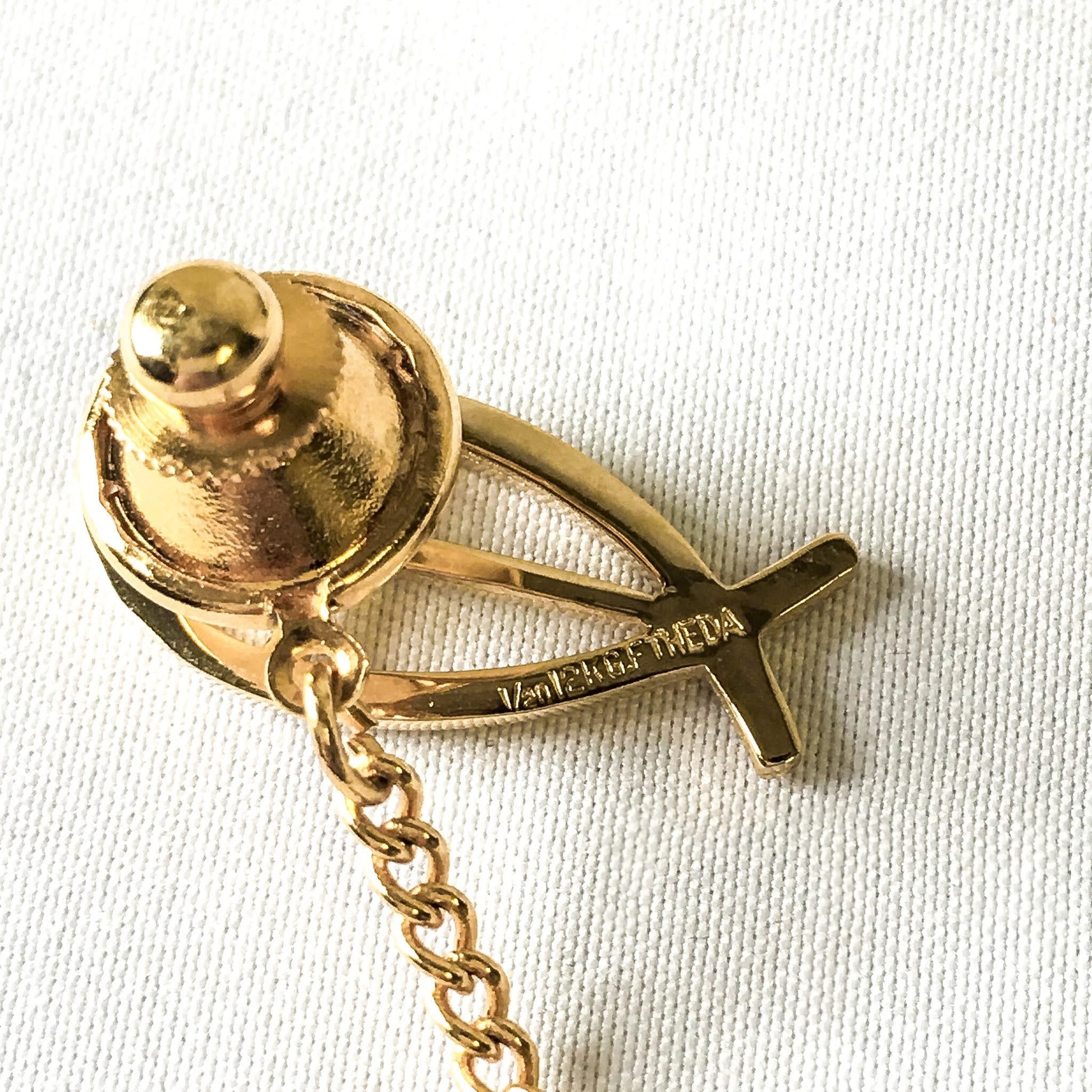 Vintage 12k Gold Filled THEDA Christian Fish, Ichthys, Tie Tack