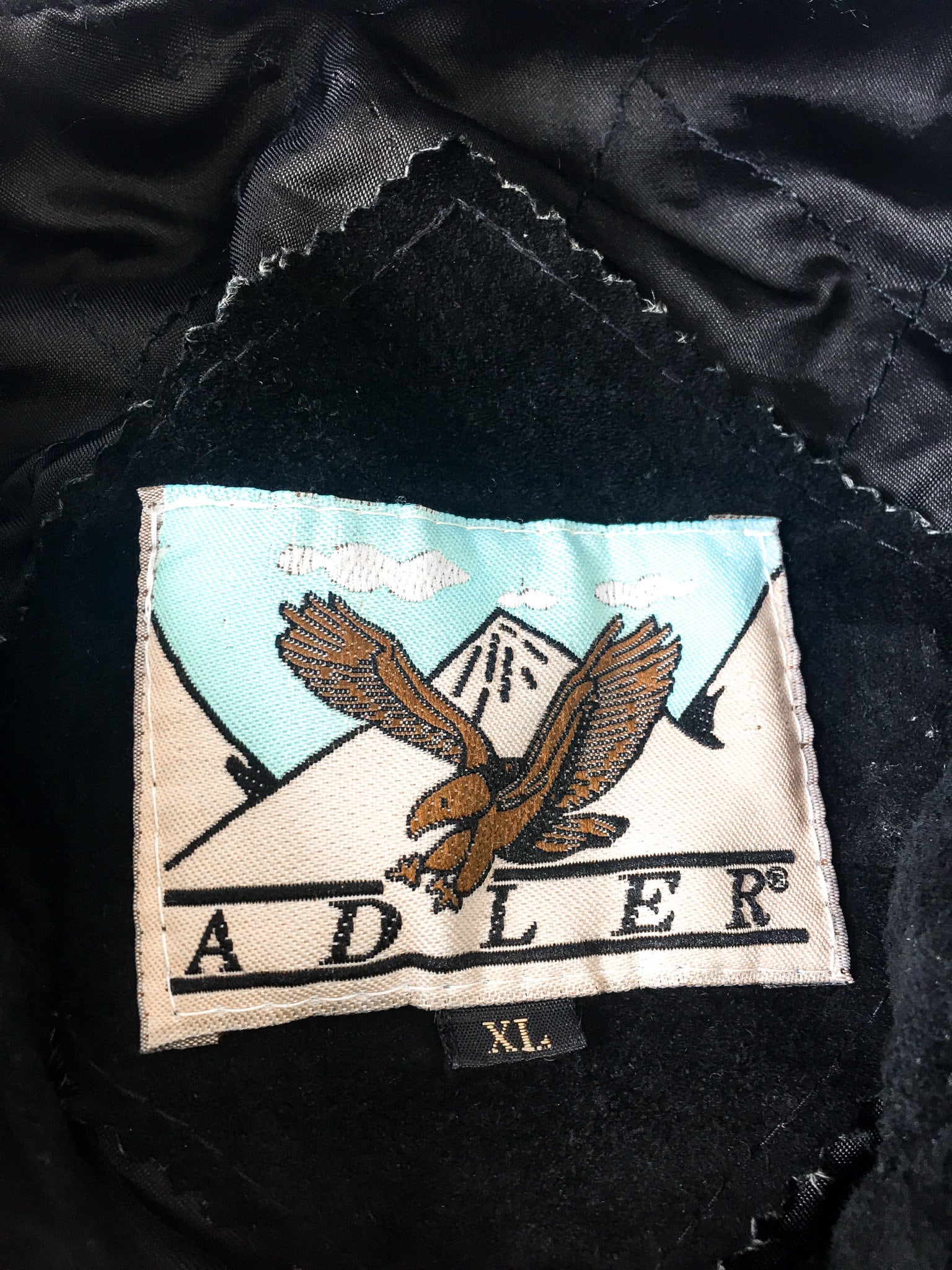 Vintage Alder Black Leather Suede Jacket with Fringe and Blue Bead & Embroidery Detail, Sz. XL, Vintage Western Fringe Jacket