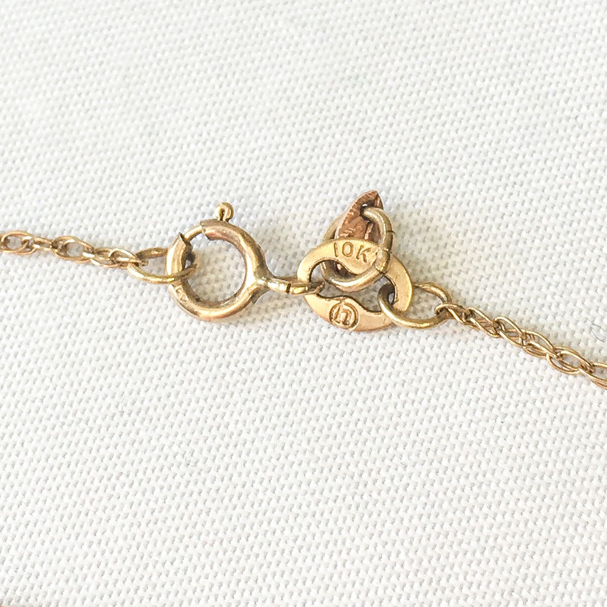 Vintage Hitchcock Chain Company 10k Gold Chain Bracelet with Small Rose Charm, Vintage Gold Chains