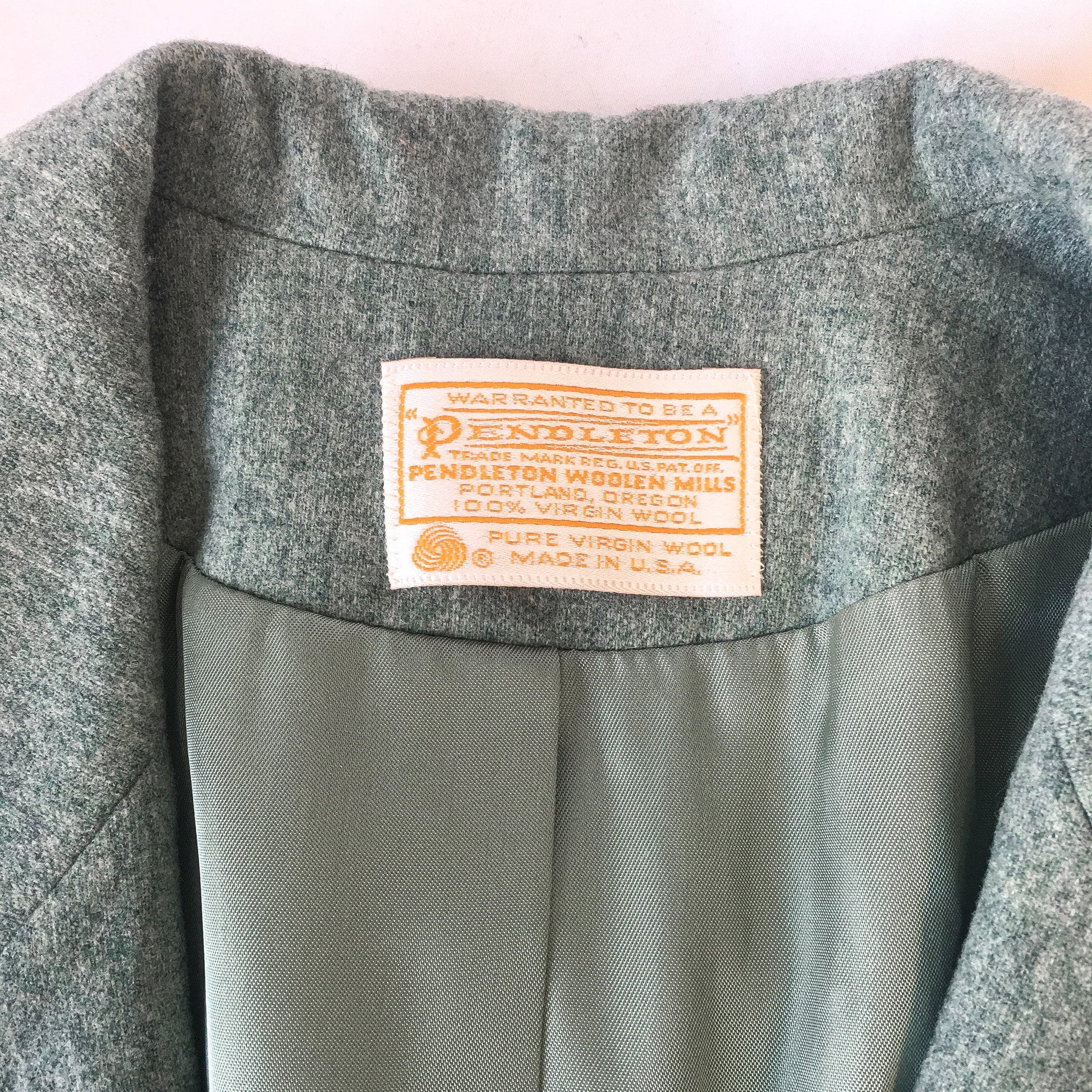 Vintage 90s Pendleton Pastel Blue/Green Wool Blazer, Vintage Sz. 12, 100% Pure Wool Blazer