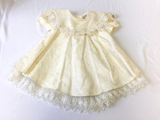 Vintage Melody Kids Cream/Off-White Lace Detailed Dress, Sz. Toddler L, Vintage Children's Elegant Dress