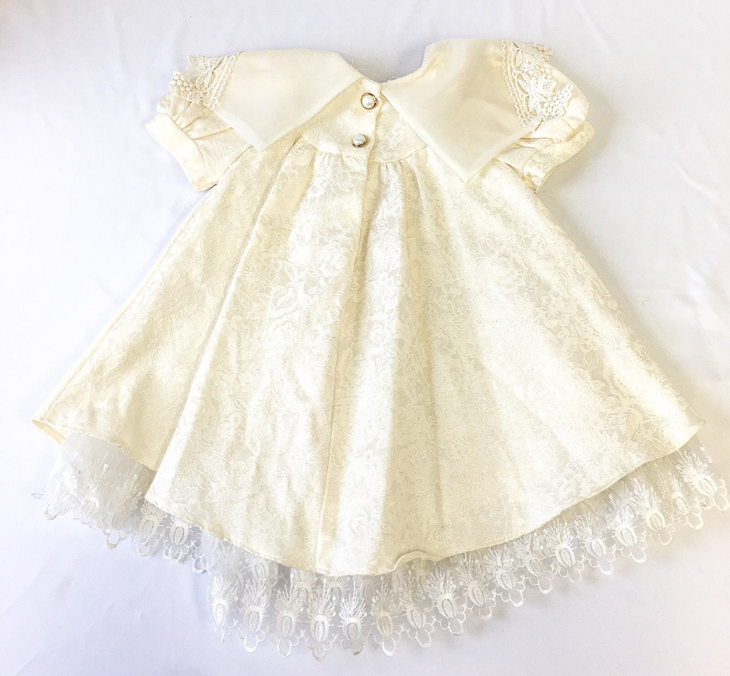Vintage Melody Kids Cream/Off-White Lace Detailed Dress, Sz. Toddler L, Vintage Children's Elegant Dress