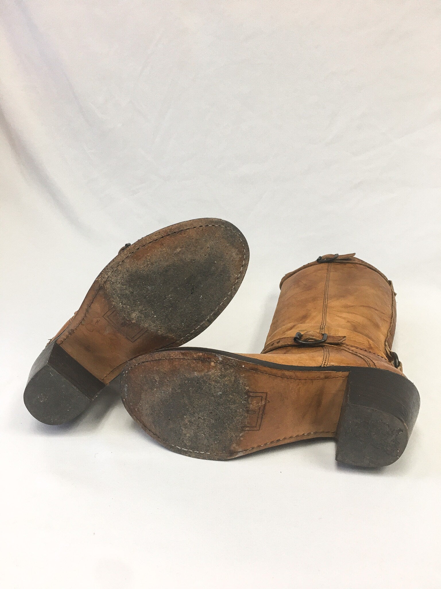 Vintage FRYE Carmen Brown Leather Knee-High Boots, Women's Sz. 8.5B