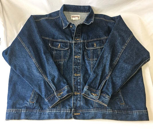 Vintage 90s Wrangler Dark Wash Denim Jacket, Sz. 4X, Vintage Jean Jacket