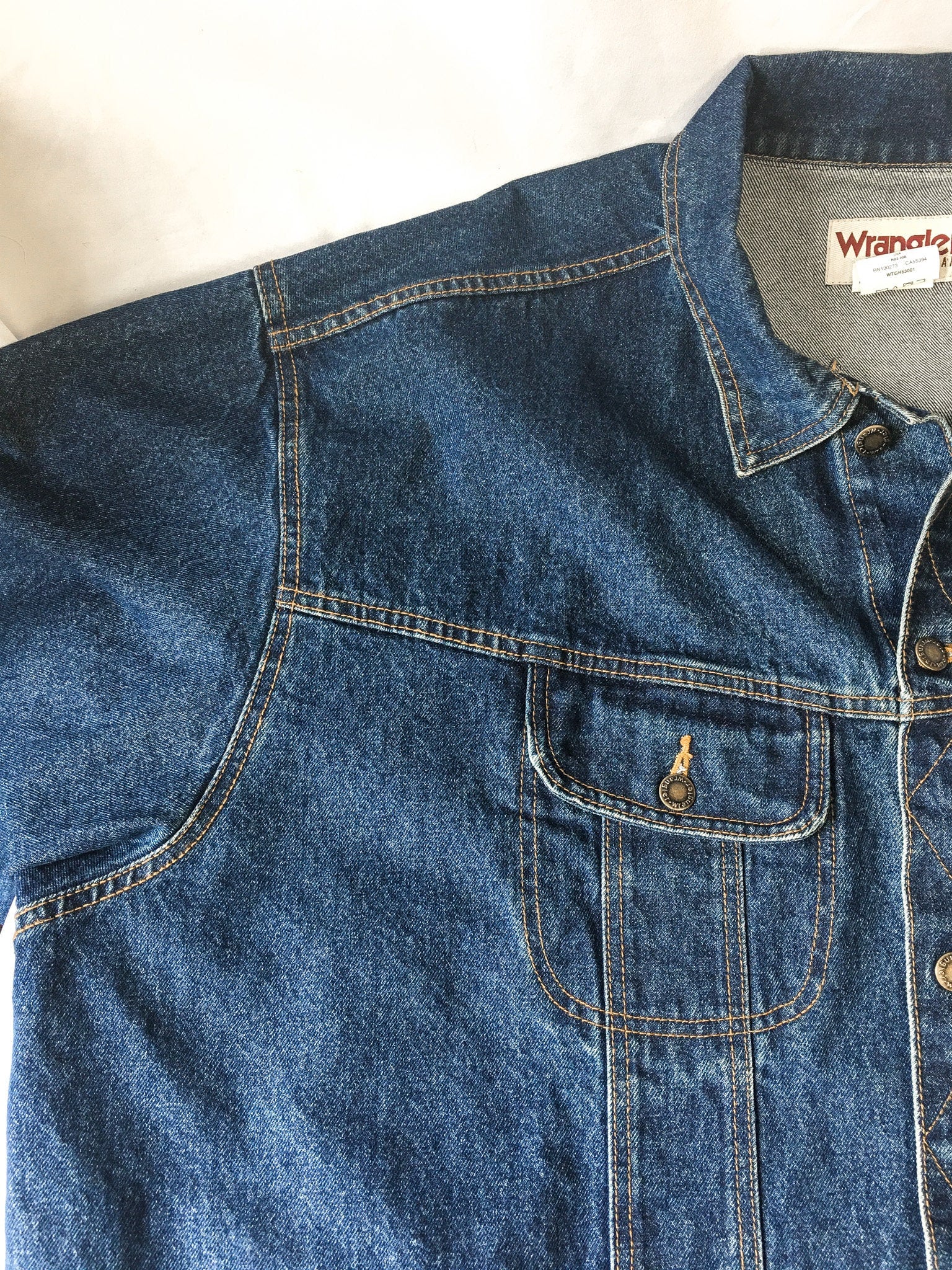 Vintage 90s Wrangler Dark Wash Denim Jacket, Sz. 4X, Vintage Jean Jacket