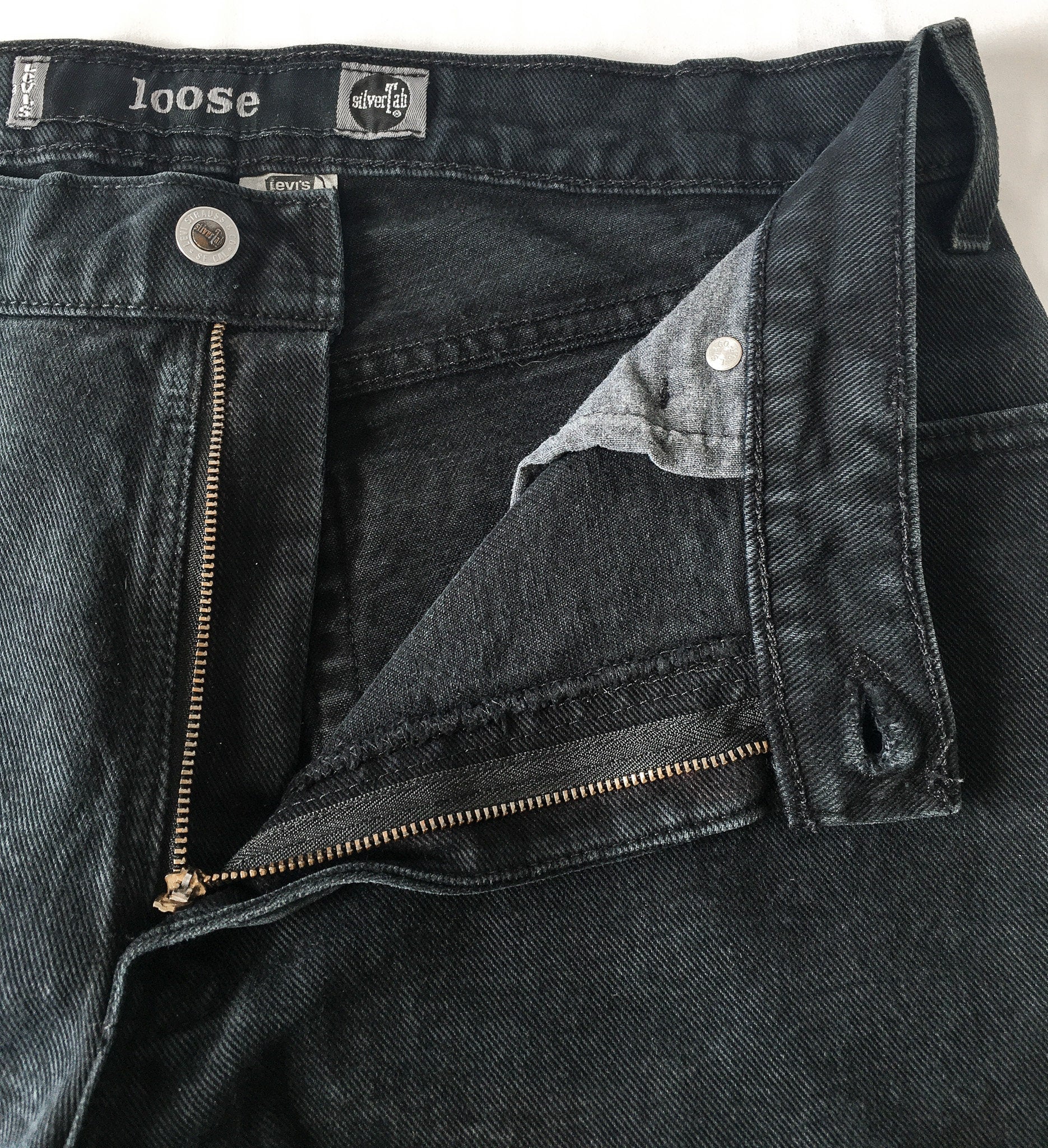 Vintage 90s Levi's Silver Tab Black "Loose" Fit Jeans, Sz. 31 x 32