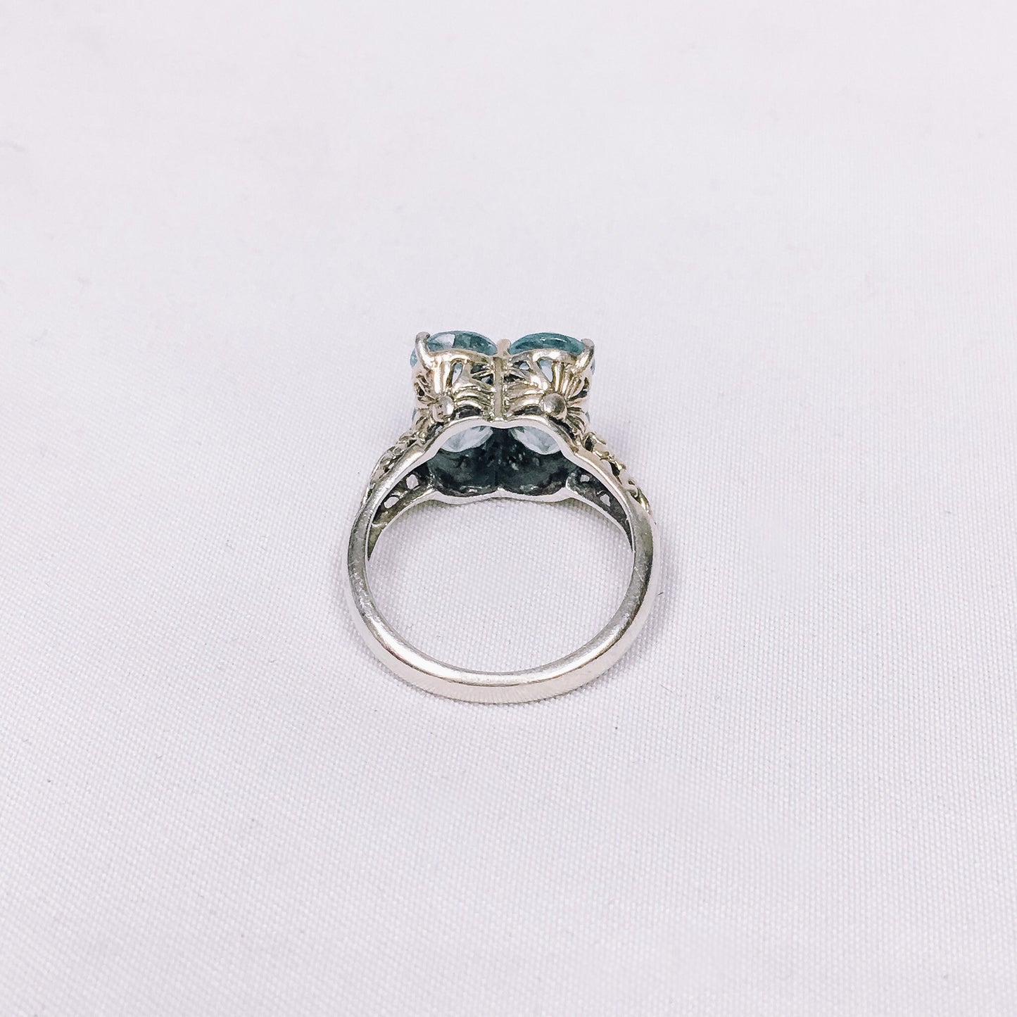 925 and Blue Topaz Ring, Marked CNA Thailand, Unique Statement Ring, Size 5.75-6