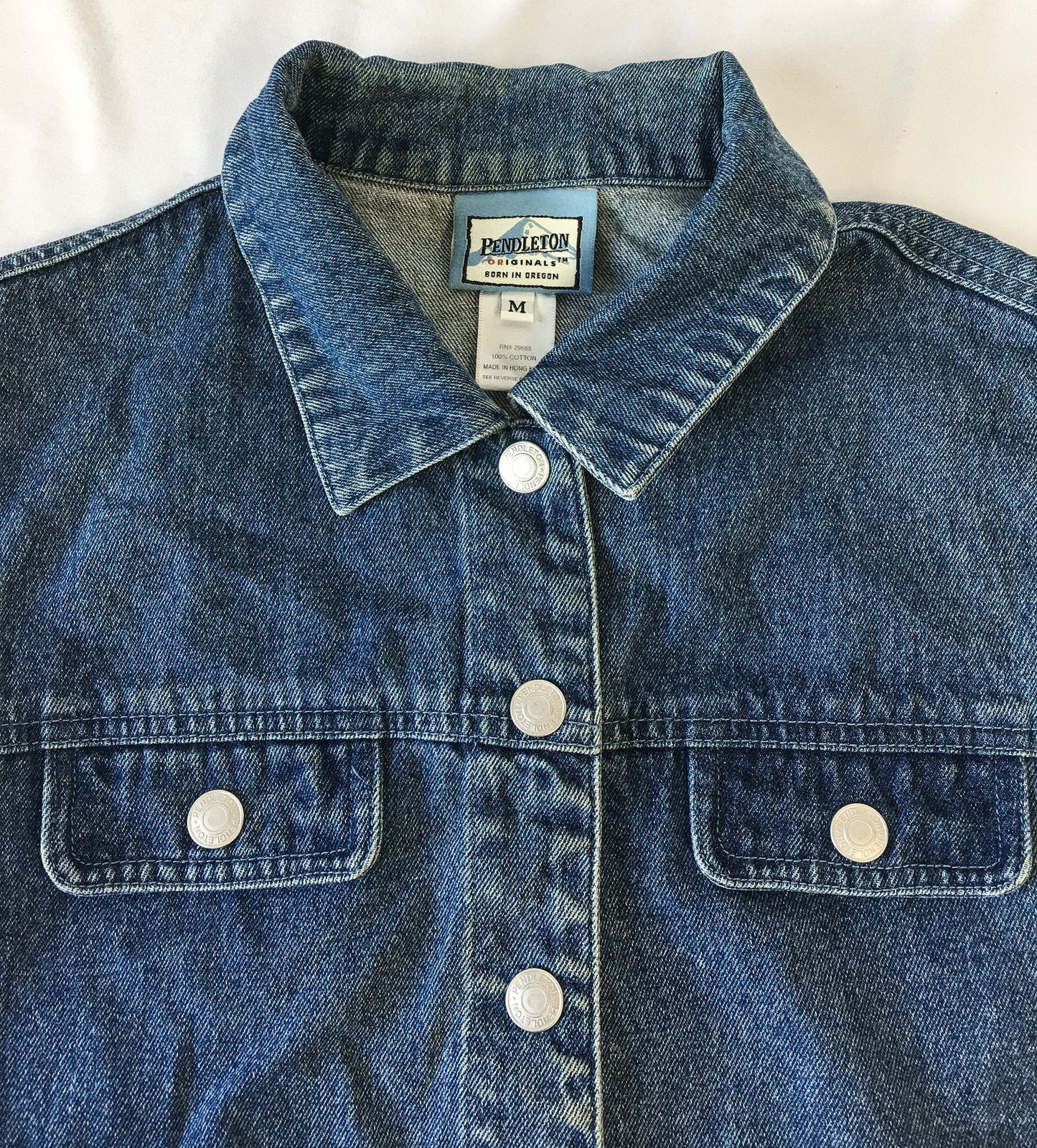 Vintage 90s Pendleton Medium Wash Denim Vest, Women's Sz. M, 90s Jean Jacket Vest