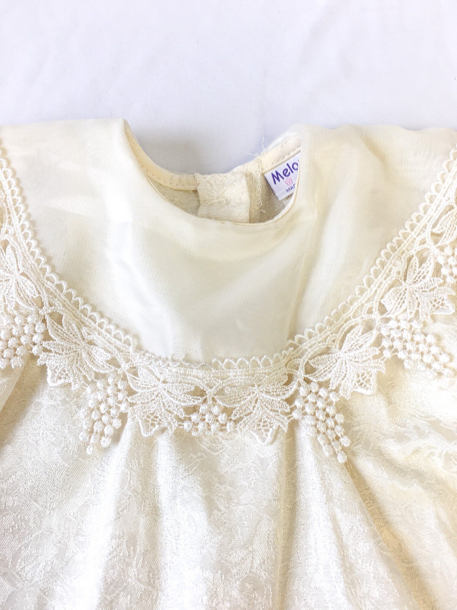 Vintage Melody Kids Cream/Off-White Lace Detailed Dress, Sz. Toddler L, Vintage Children's Elegant Dress