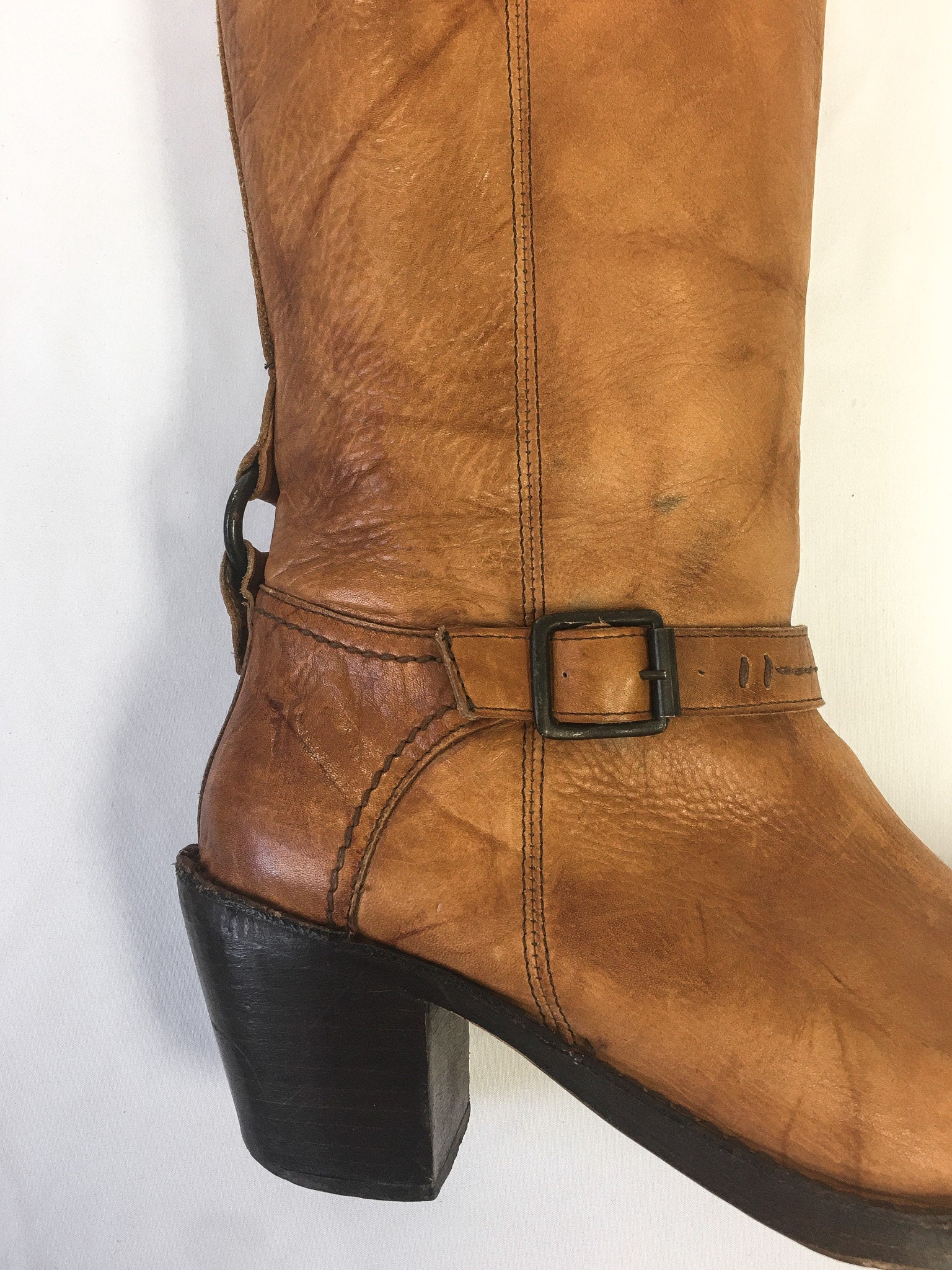 Vintage FRYE Carmen Brown Leather Knee-High Boots, Women's Sz. 8.5B