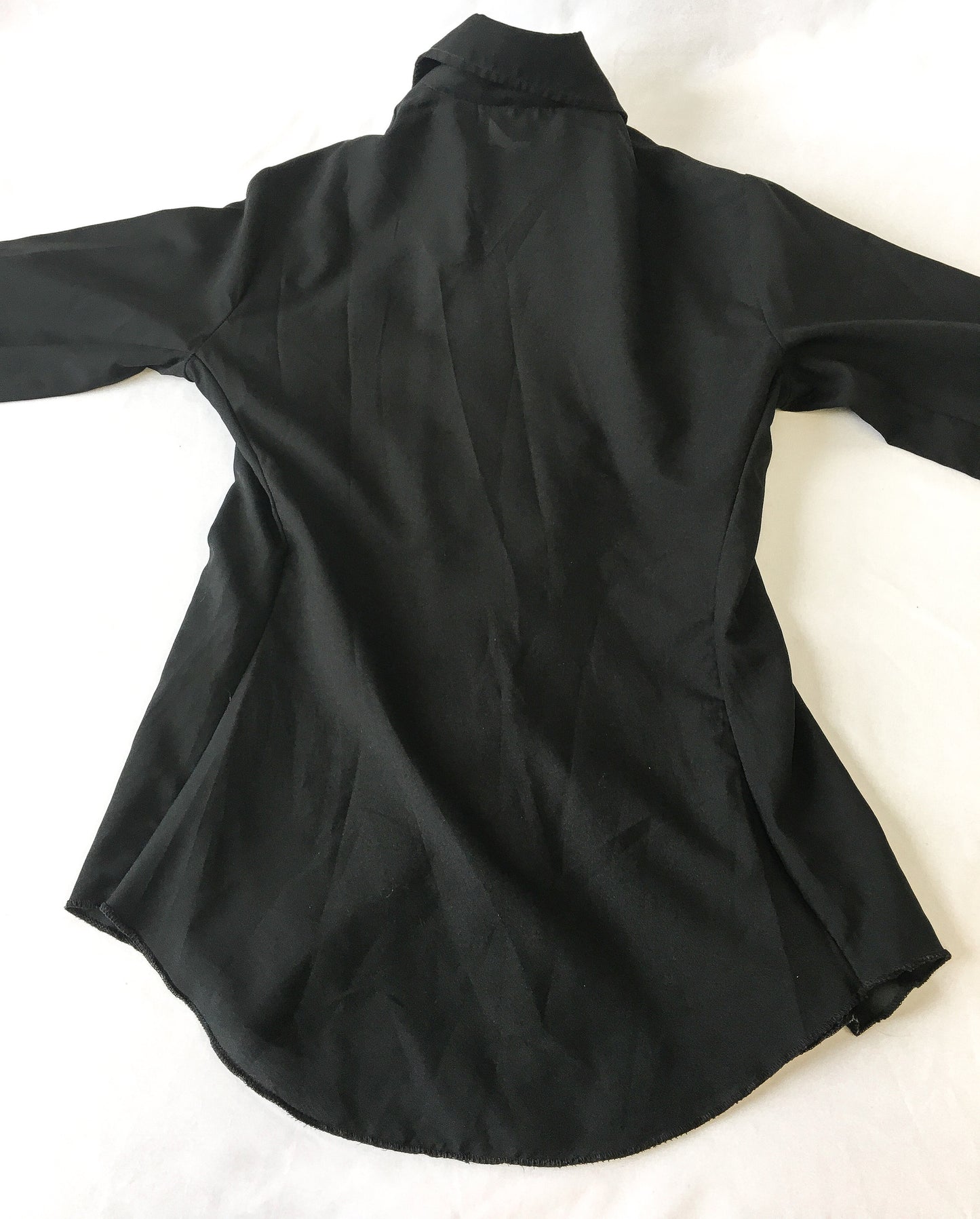 Vintage 70s Miss Rodeo America Black Floral Button Up with Detachable Chest Piece, Sz. 5/6, 70s Western Wear