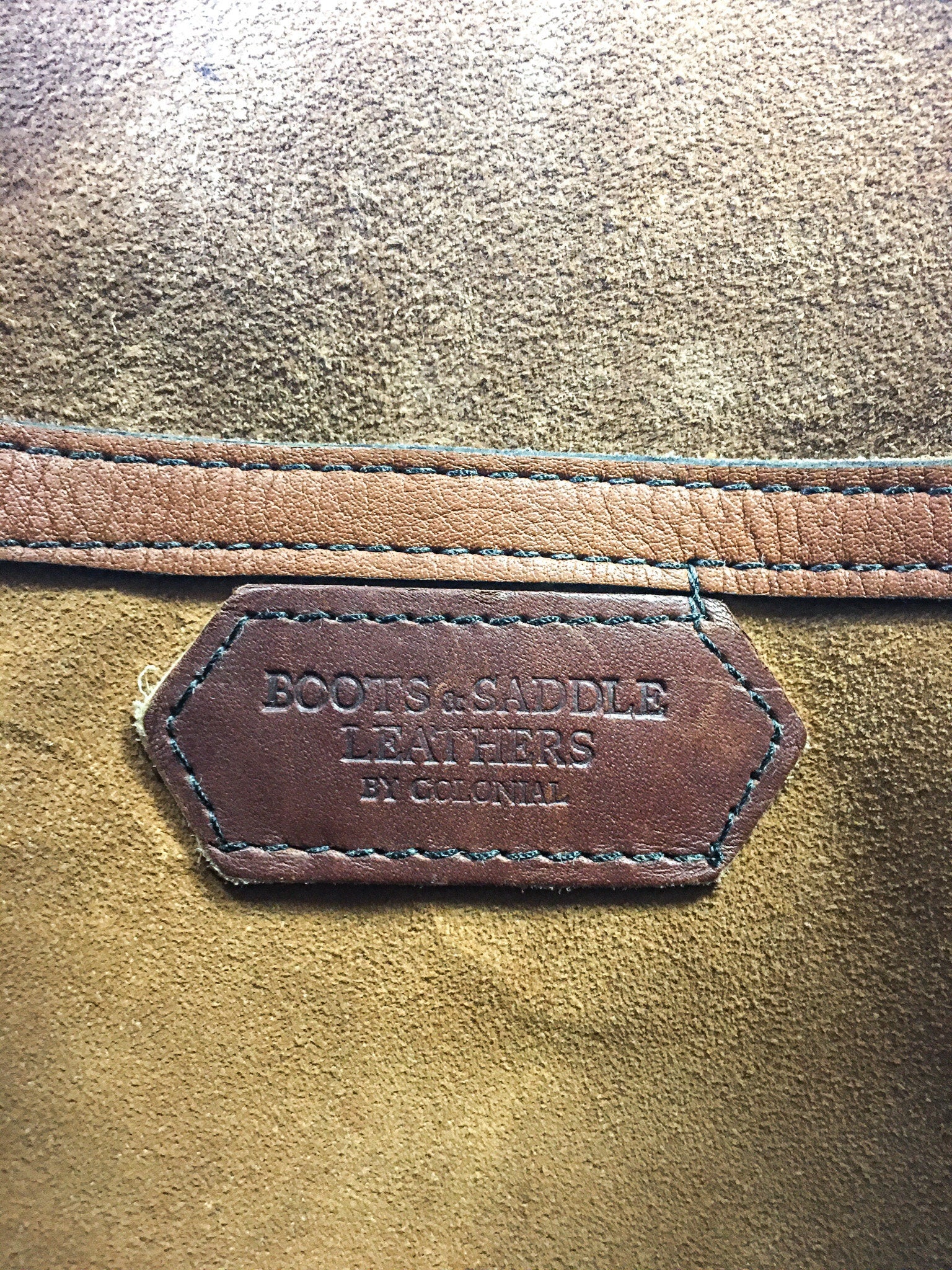 Vintage Boots and Saddle by Colonial Brown Leather Tote Bag, Vintage Leather Handbag