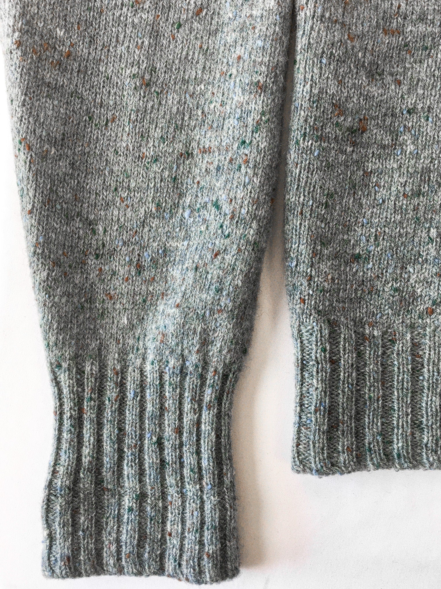 Vintage Lord Jeff Blue Speckled Pure Wool V-Neck Sweater, Sz. L, Made in USA, Vintage Virgin Wool Sweater