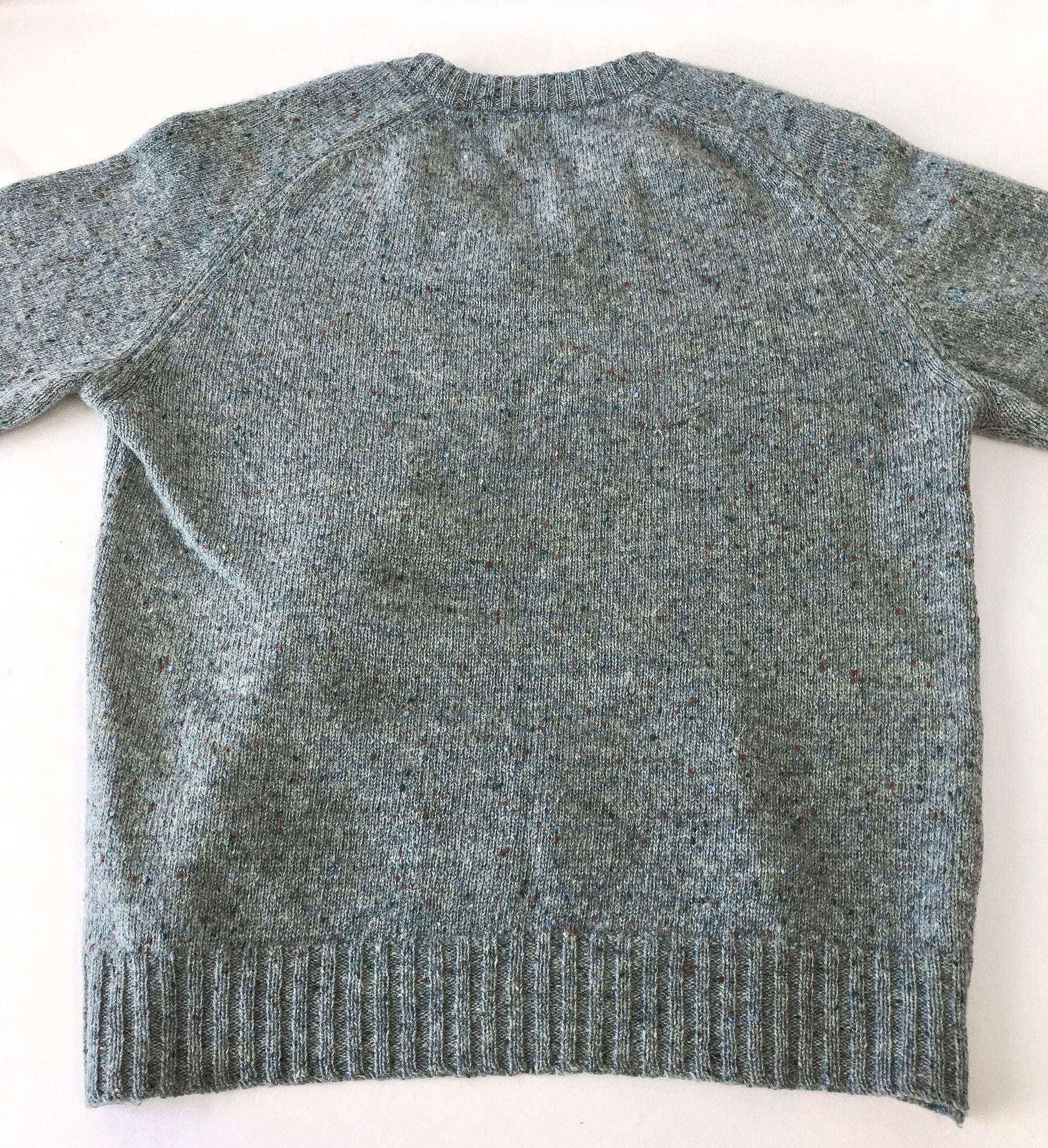 Vintage Lord Jeff Blue Speckled Pure Wool V-Neck Sweater, Sz. L, Made in USA, Vintage Virgin Wool Sweater