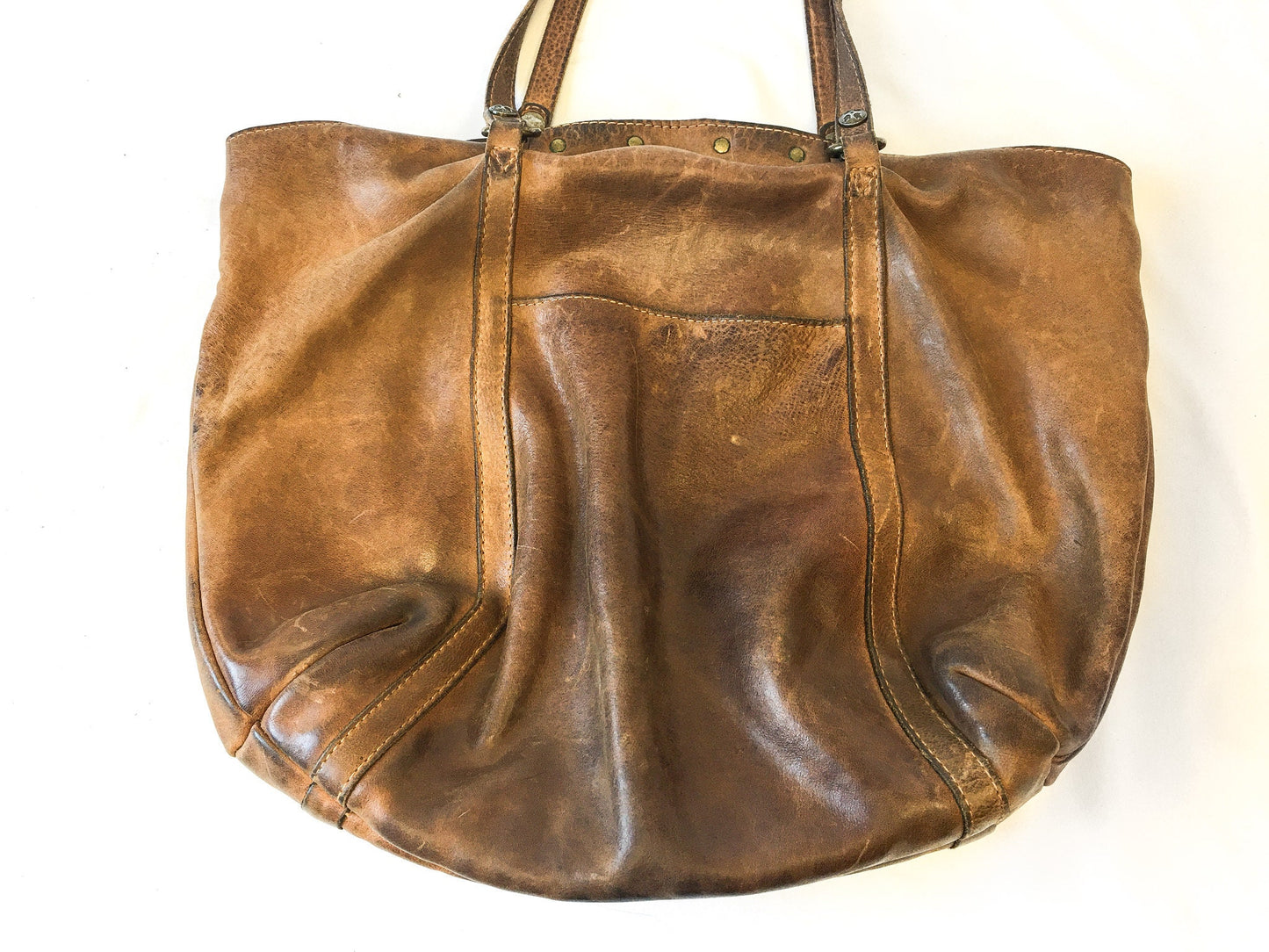 Vintage Patricia Nash Brown Naturally Distressed Leather Benvenuto Tote, Patricia Nash Handbag
