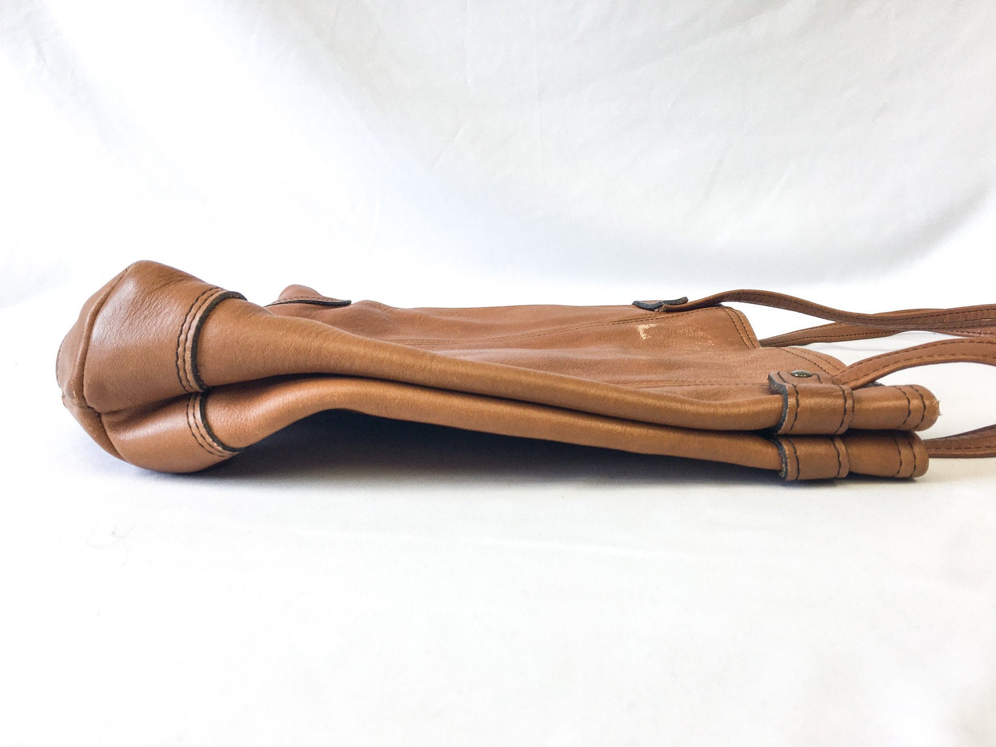 Vintage Boots and Saddle by Colonial Brown Leather Tote Bag, Vintage Leather Handbag