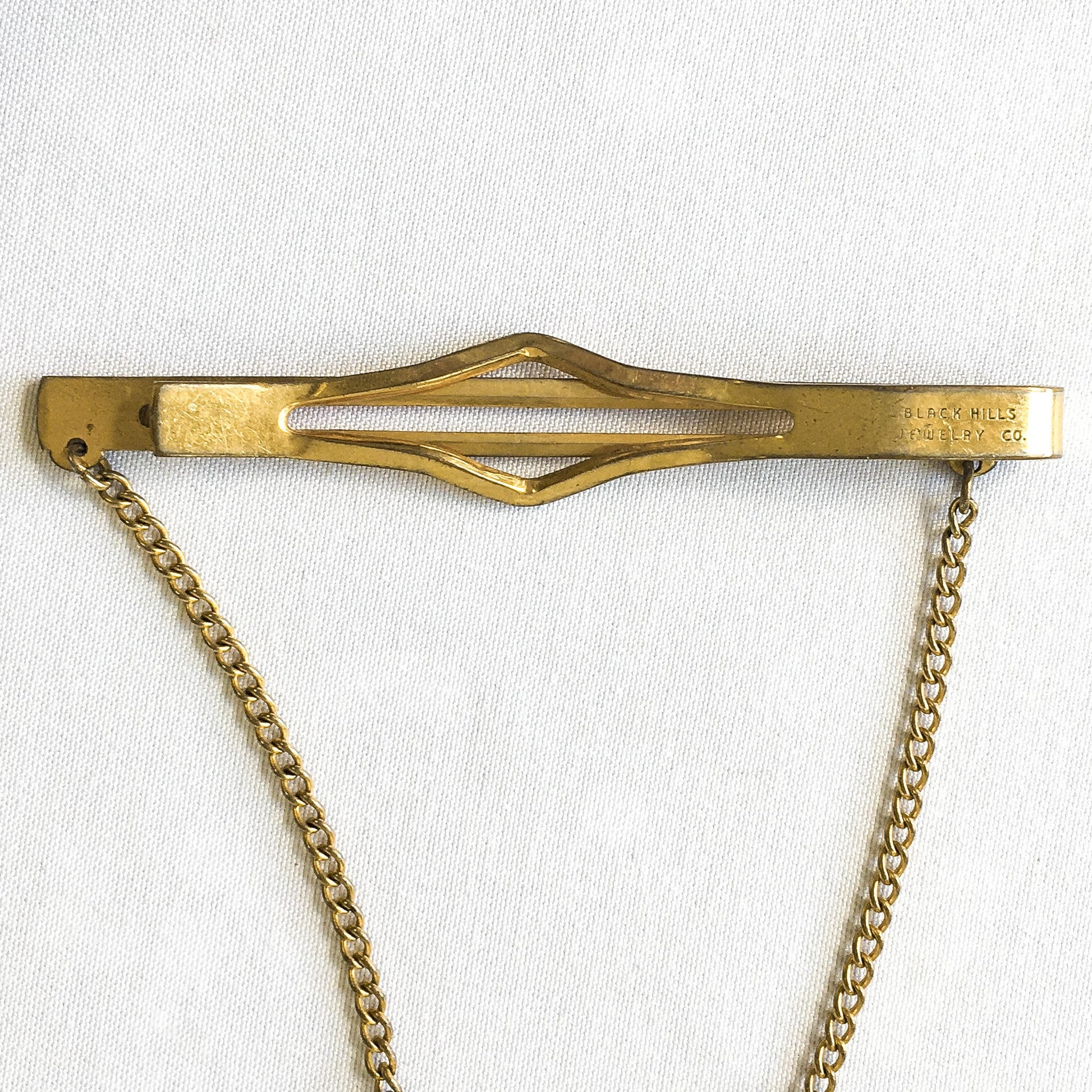Vintage 12K Black Hills Jewelry Company Tie Bar with Moose and Three Leaves