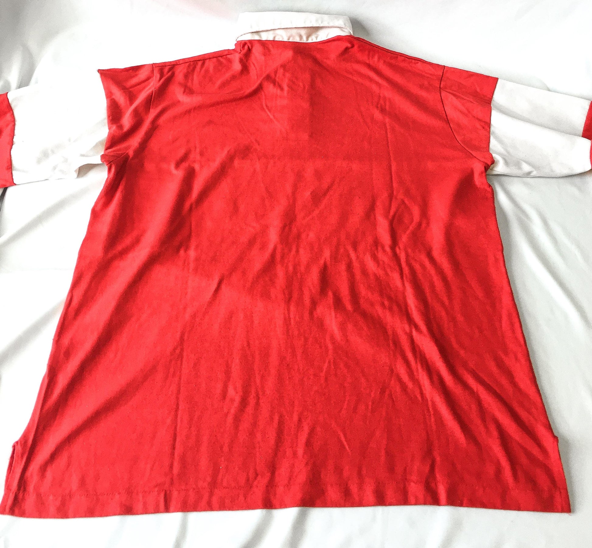Vintage Schmidt Beer Red and White Striped Polo Longsleeve, Men’s Sz. XL, Vintage Beer Shirt