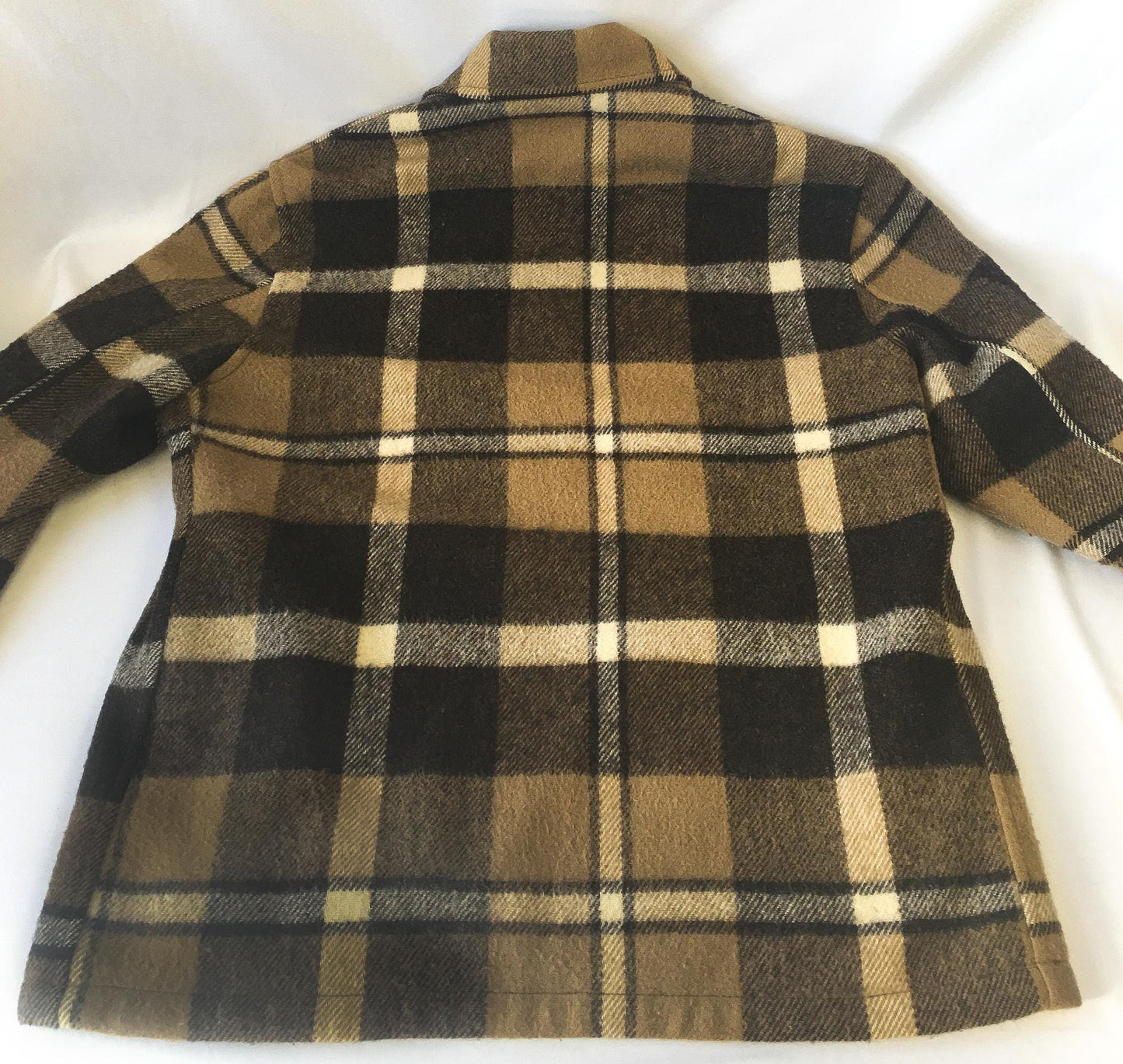 Vintage 90s Bemidji Woolen Mills Brown Plaid Wool Jacket, Sz. 42, Vintage Wool Jacket
