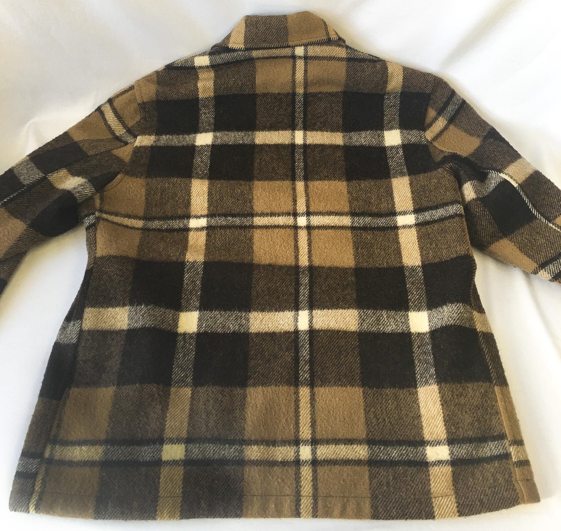 Vintage 90s Bemidji Woolen Mills Brown Plaid Wool Jacket, Sz. 42, Vintage Wool Jacket