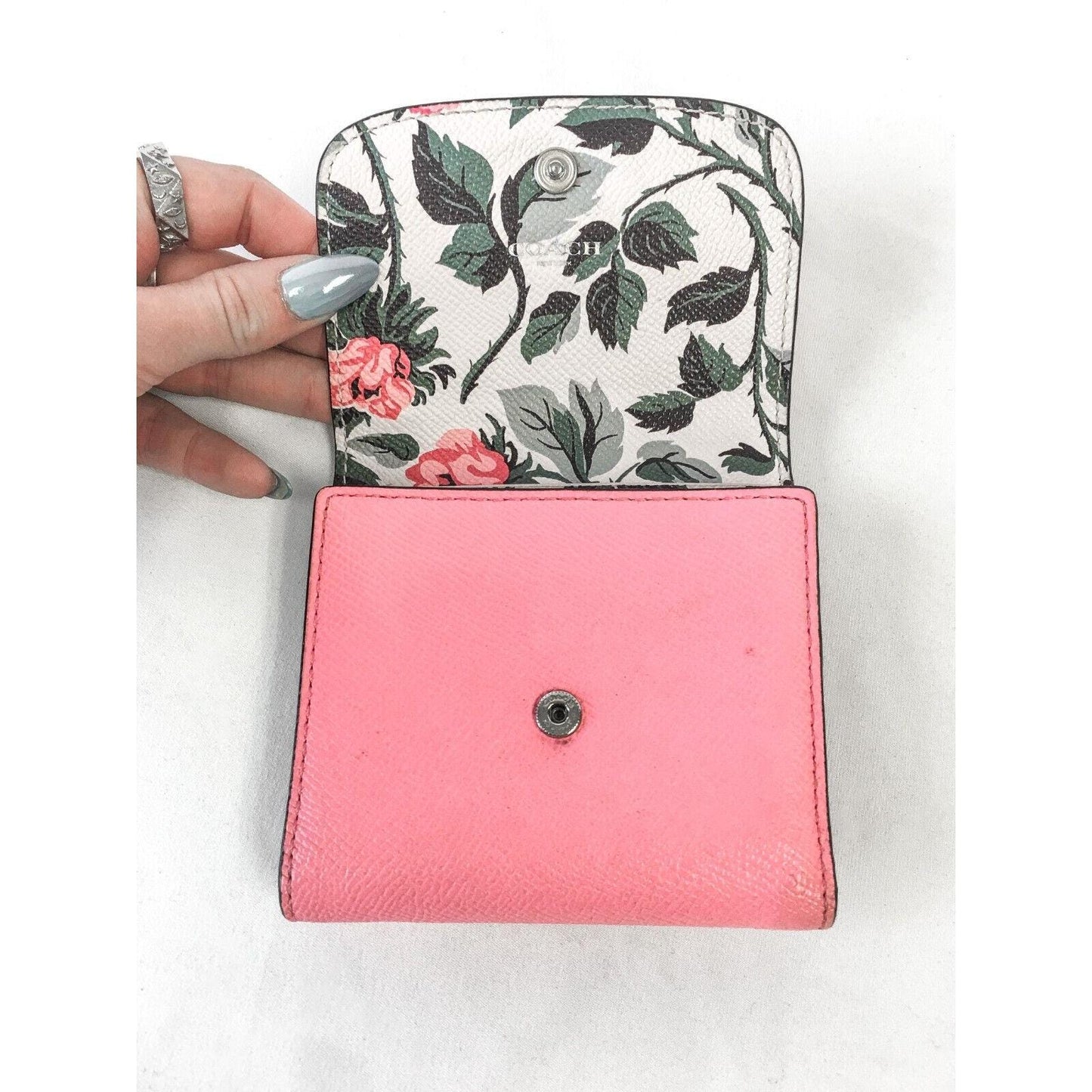 Bubblegum COACH Pink Leather Trifold Wallet