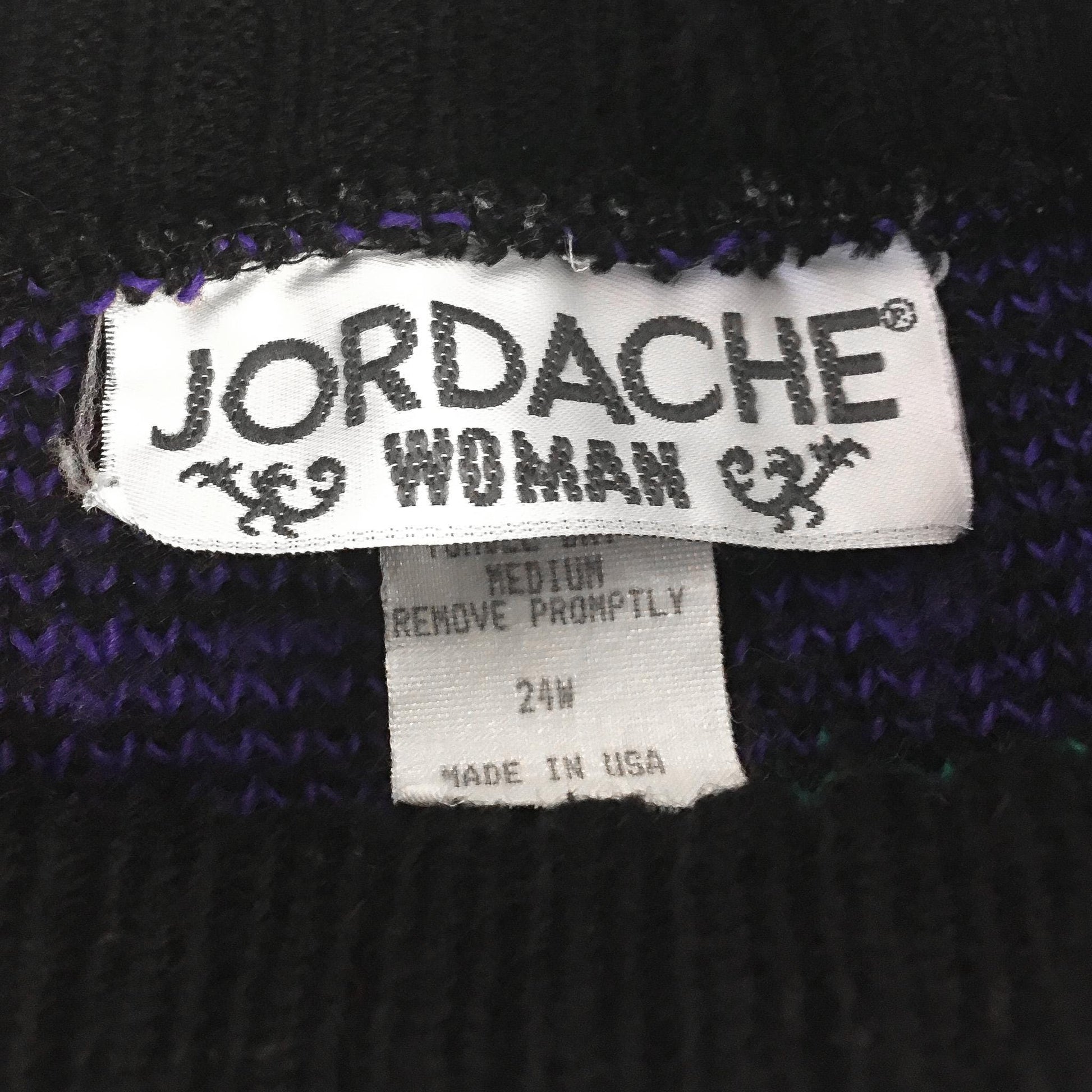 Vintage 80s Jordache Black and Pink Multicolor Fair Isle Print Mockneck Sweater, Women's Sz. M, Vintage Nordic Holiday Christmas Sweater