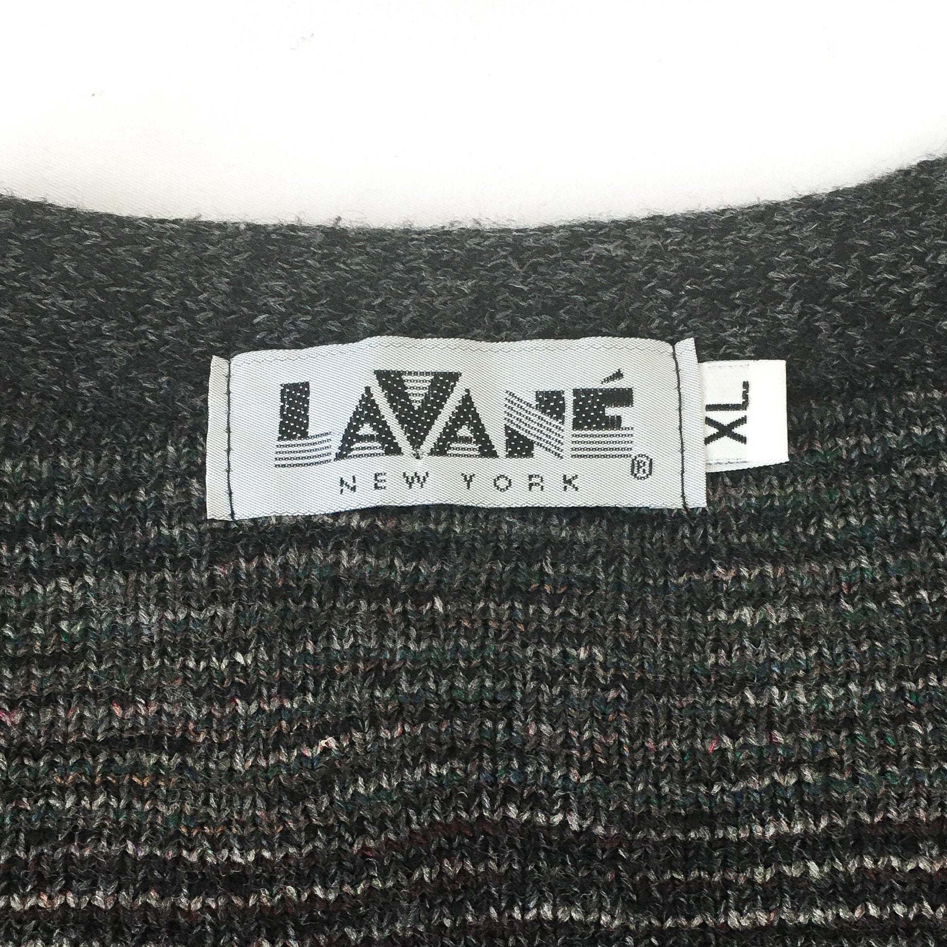 Vintage 90s Lavane Neutral Multicolor Abstract Patterned Cardigan Sweater, Sz. XL, Vintage Grandpa Sweater