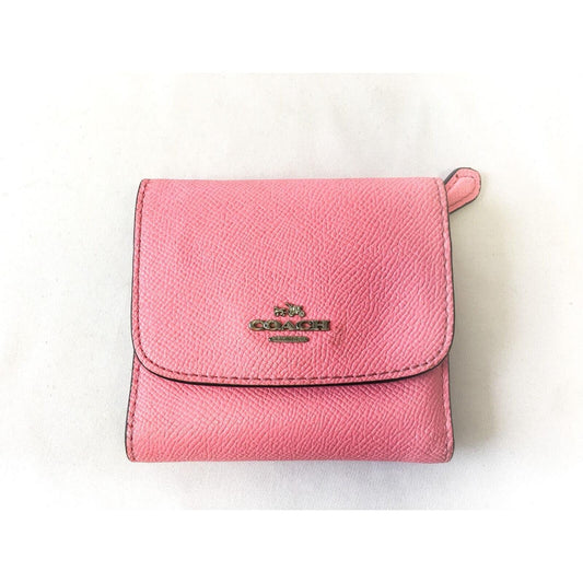 Bubblegum COACH Pink Leather Trifold Wallet