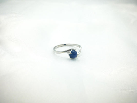 Vintage 10K White Gold Blue Star Sapphire Trubrite Ring, Sz. 6