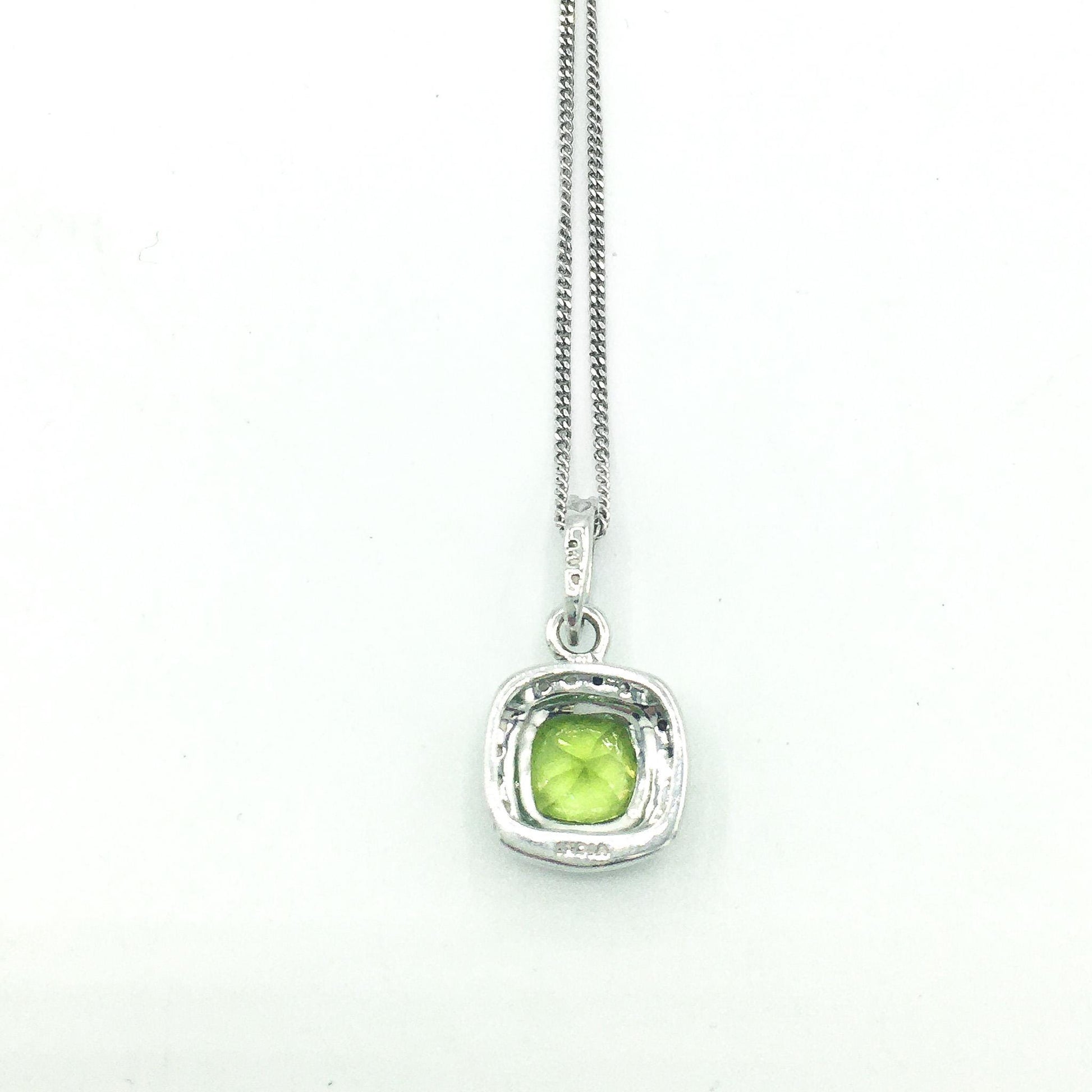 925 India Peridot and Topaz Pendant on 18" 925 Chain, Simple Everyday Birthstone Necklace