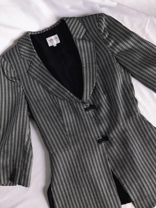 Vintage Armani Collezioni Metallic Striped Blazer, Sz. 4