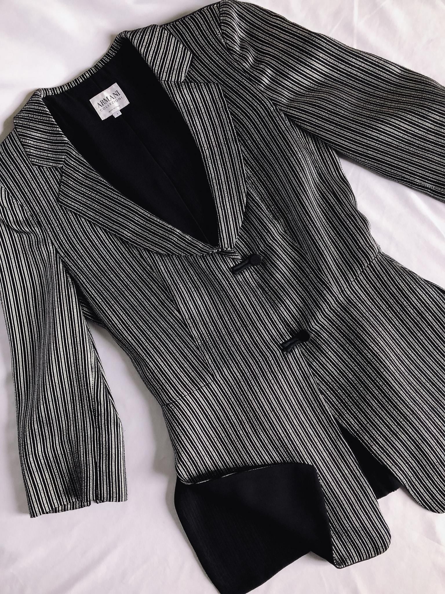 Vintage Armani Collezioni Metallic Striped Blazer, Sz. 4