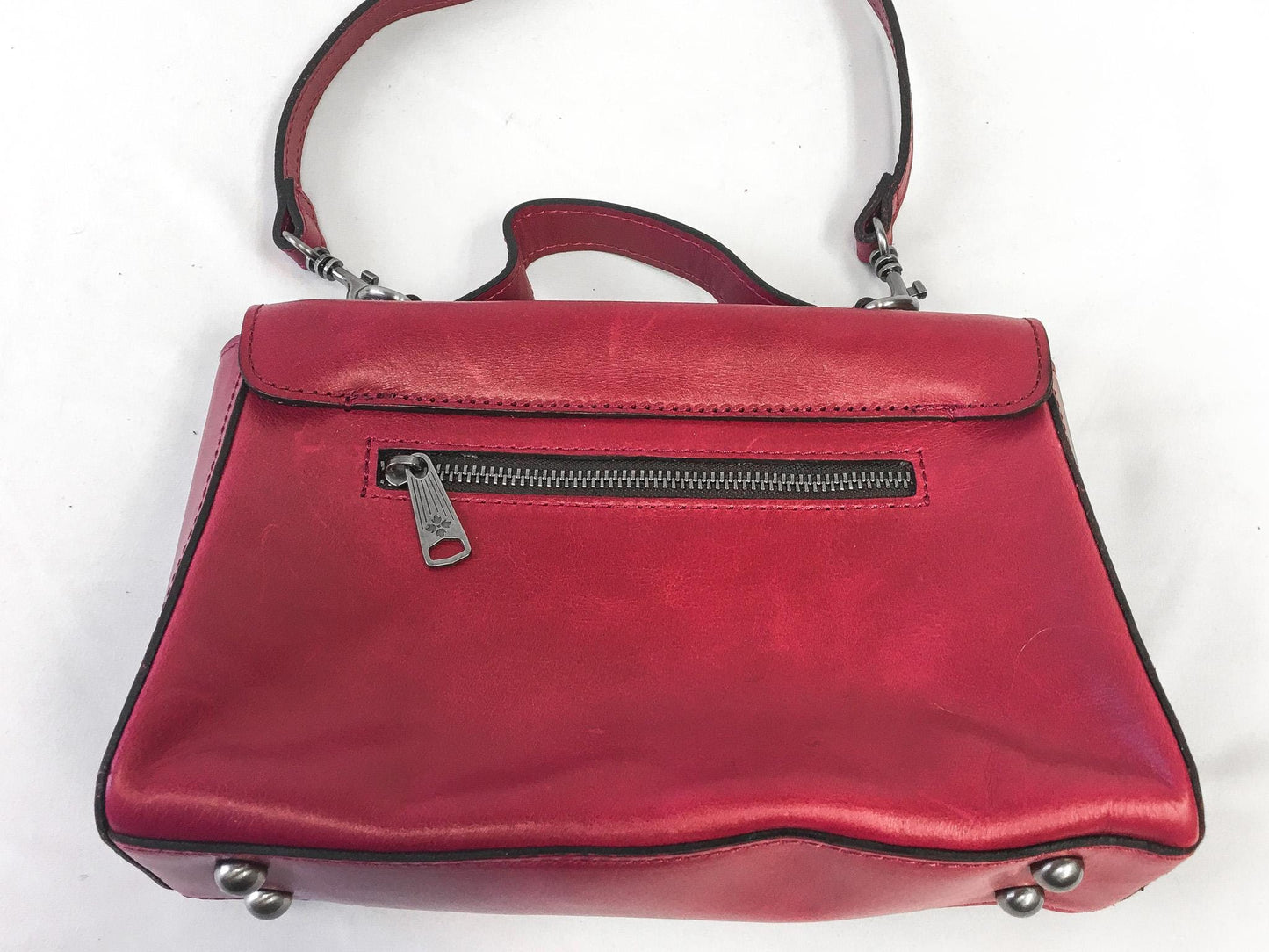 Vintage Inspired Patricia Nash Magenta Carisbrooke Leather Top Handle Crossbody Bag