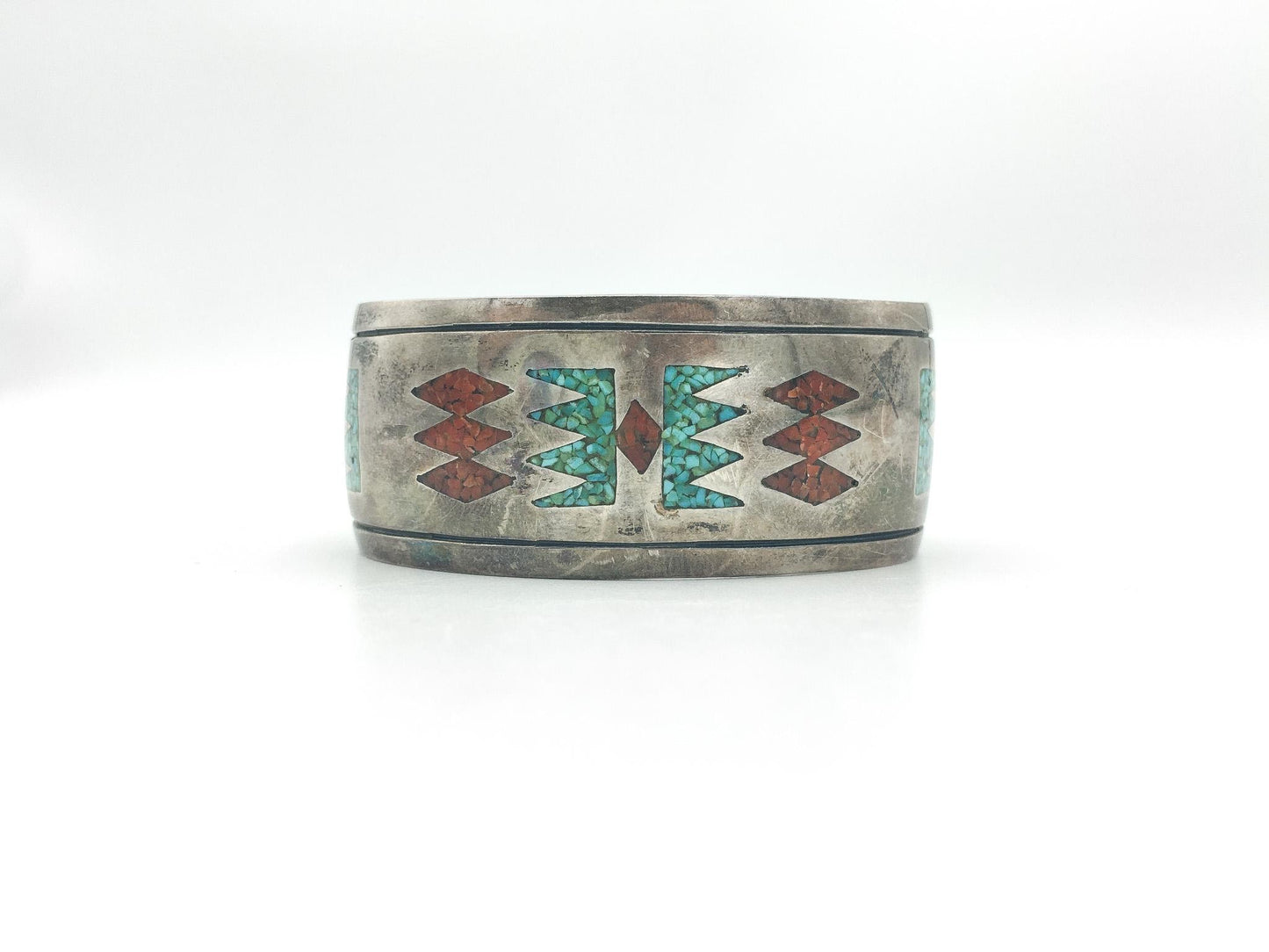 Vintage Tommy Singer Turquoise and Coral Cuff Bracelet, Vintage Navajo Jewelry