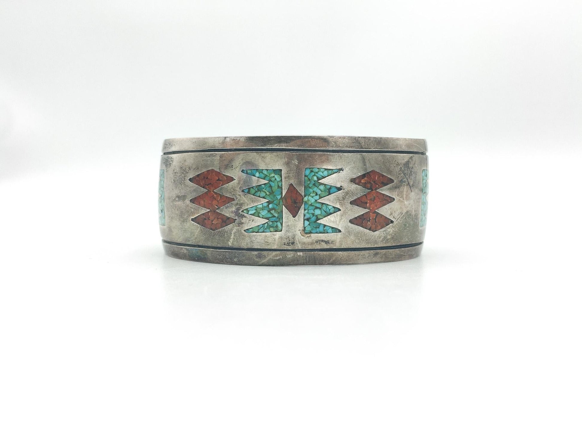 Vintage Tommy Singer Turquoise and Coral Cuff Bracelet, Vintage Navajo Jewelry