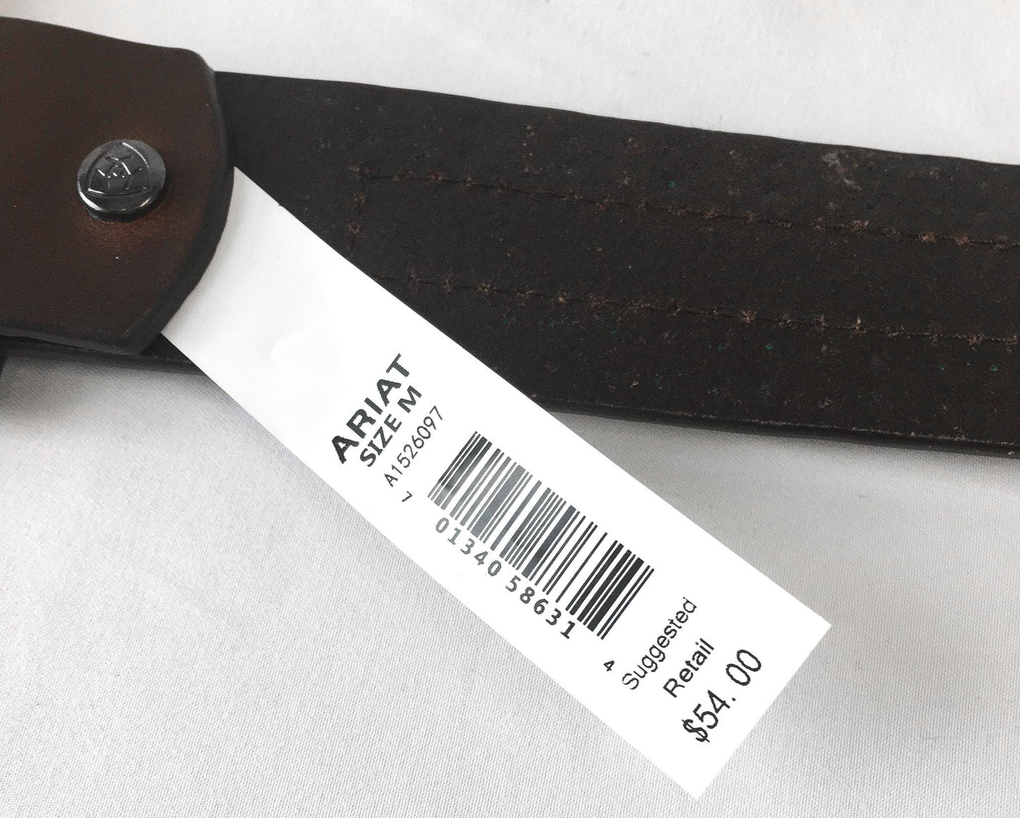 NWT Ariat Serape Copper Rainbow Woven Leather Studded Belt, Women's Sz. M, Vintage Western Belt