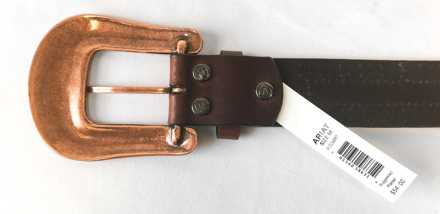 NWT Ariat Serape Copper Rainbow Woven Leather Studded Belt, Women's Sz. M, Vintage Western Belt