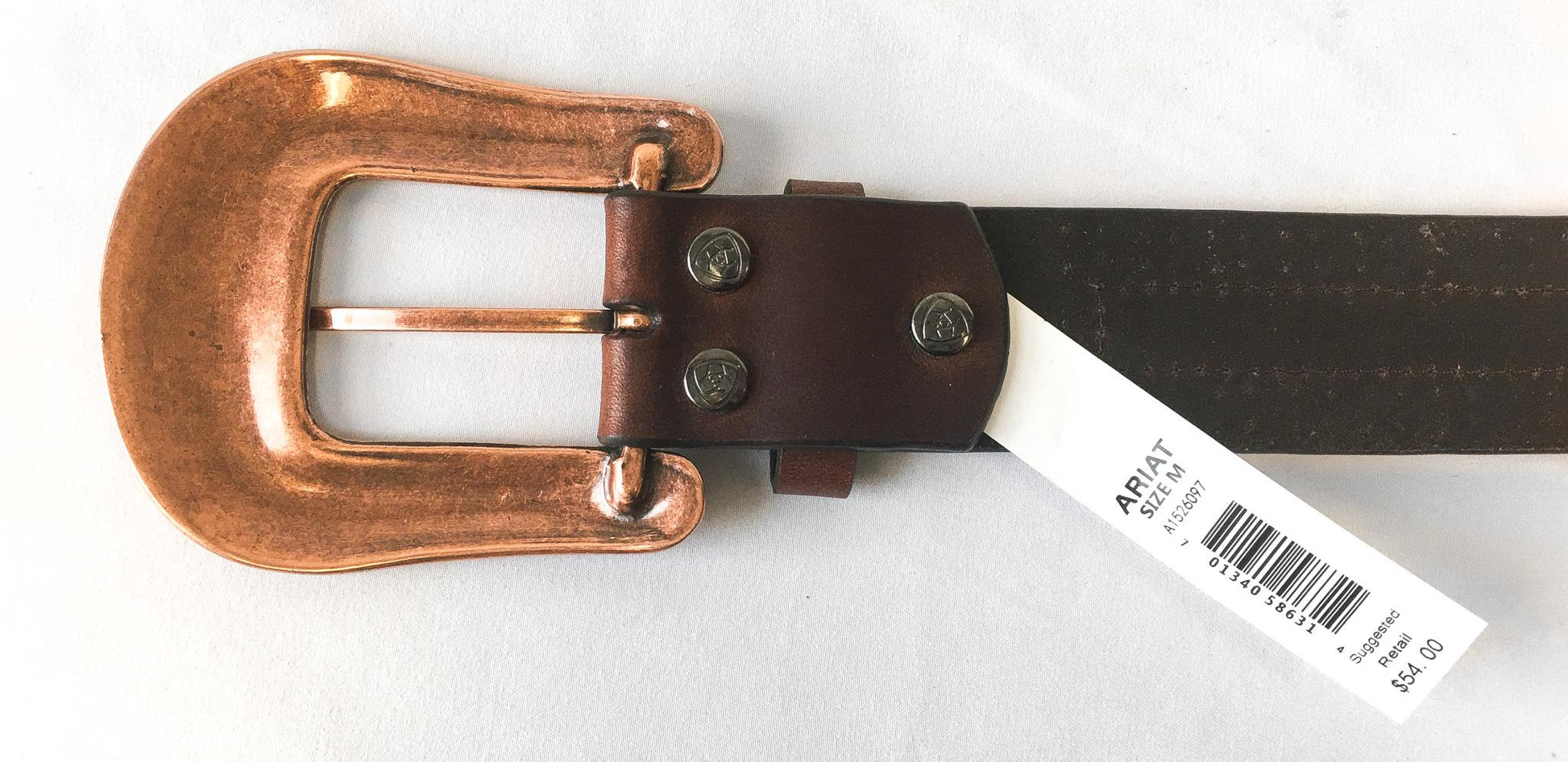 NWT Ariat Serape Copper Rainbow Woven Leather Studded Belt, Women's Sz. M, Vintage Western Belt