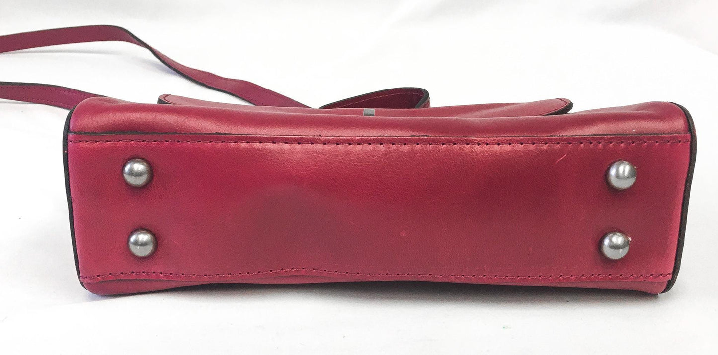 Vintage Inspired Patricia Nash Magenta Carisbrooke Leather Top Handle Crossbody Bag