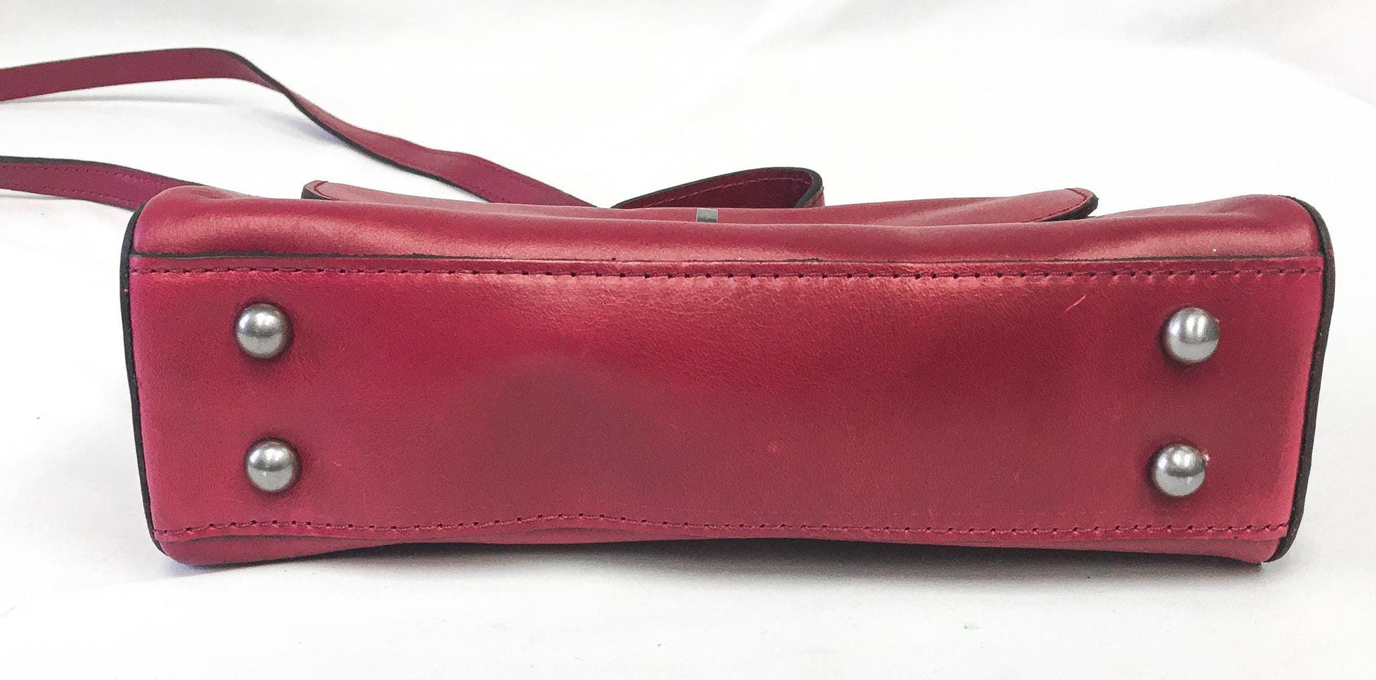 Vintage Inspired Patricia Nash Magenta Carisbrooke Leather Top Handle Crossbody Bag