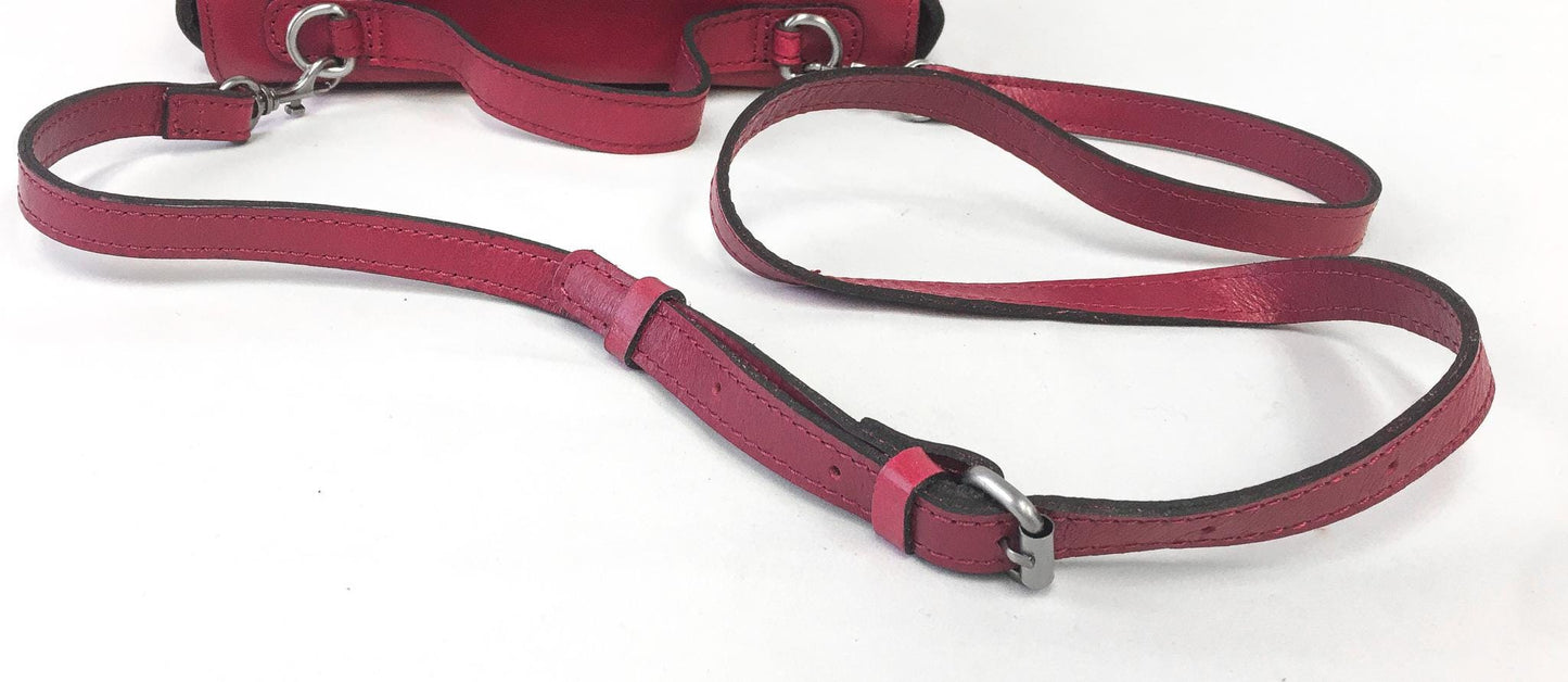 Vintage Inspired Patricia Nash Magenta Carisbrooke Leather Top Handle Crossbody Bag