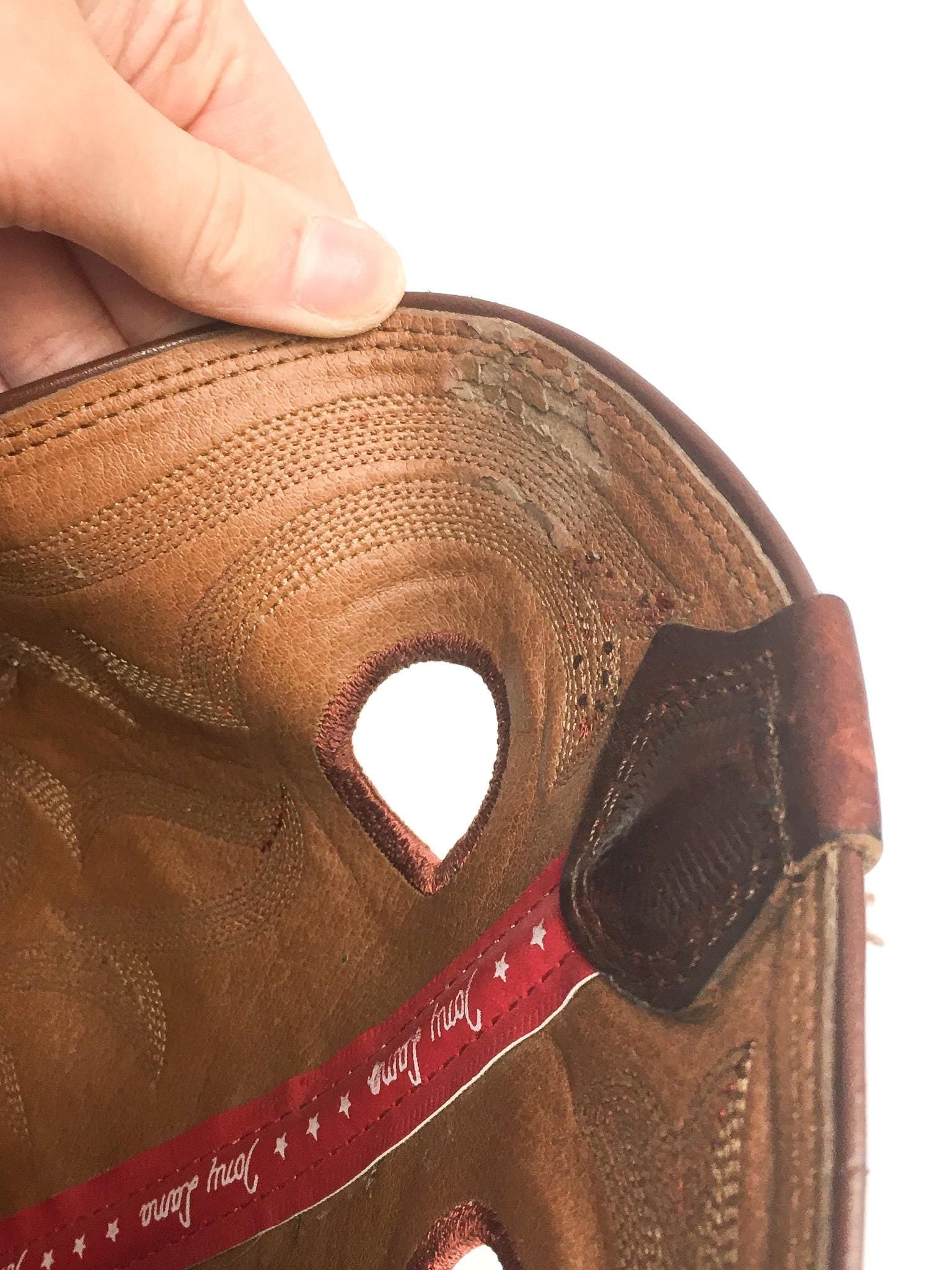 Vintage Inspired Tony Lama Cream Brown Buckaroo Tall Leather Cowboy Boots, Style #RR1013, Men's Sz. 11D, Vintage Western Boots