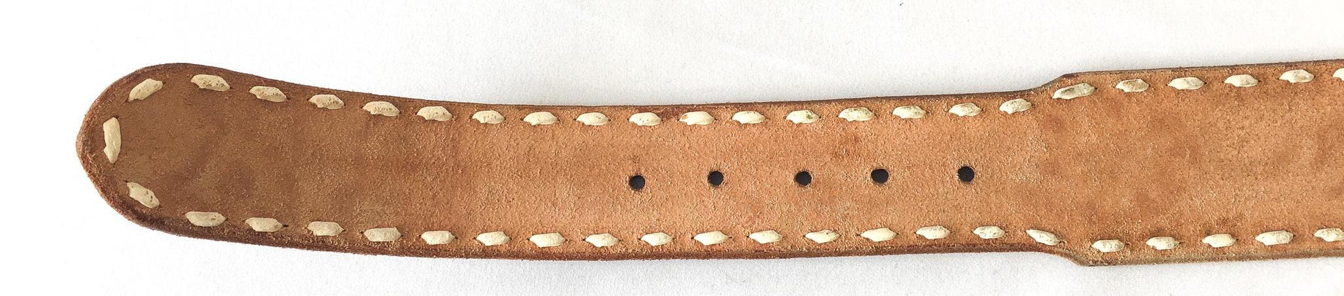 Vintage J2 Rancher "Ron" Name Tooled Floral Leather Belt with Comstock Horse Rider Buckle, Sz. 33"-36", Vintage Western Belt