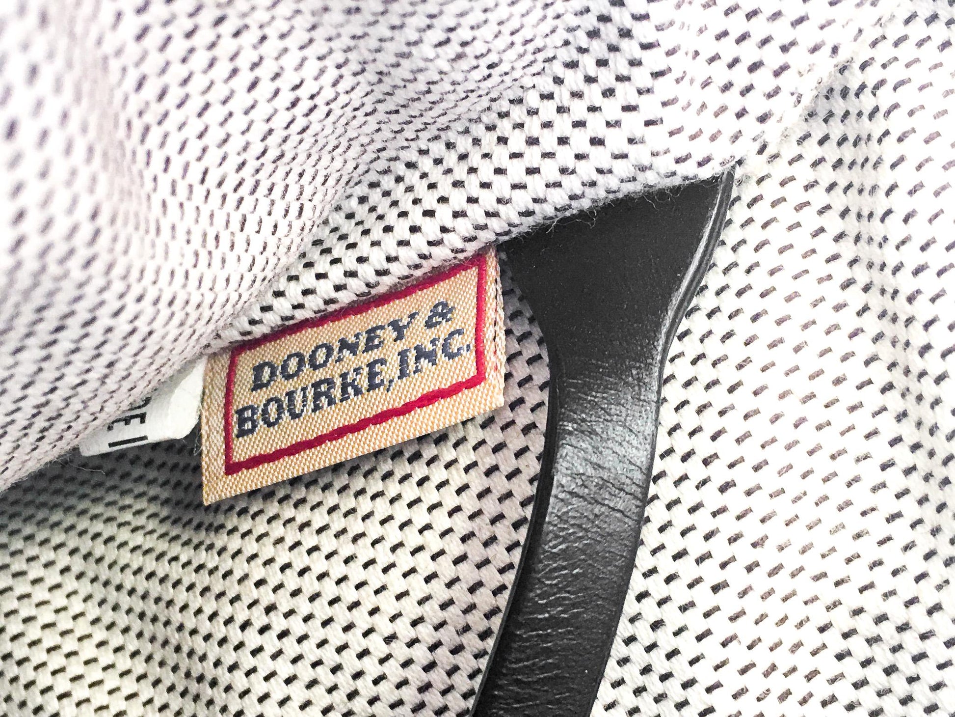 00s Dooney and Bourke Black/Gray Monogram Canvas Leather Trim Hobo Shoulder Bag, Y2K Dooney and Bourke Handbag